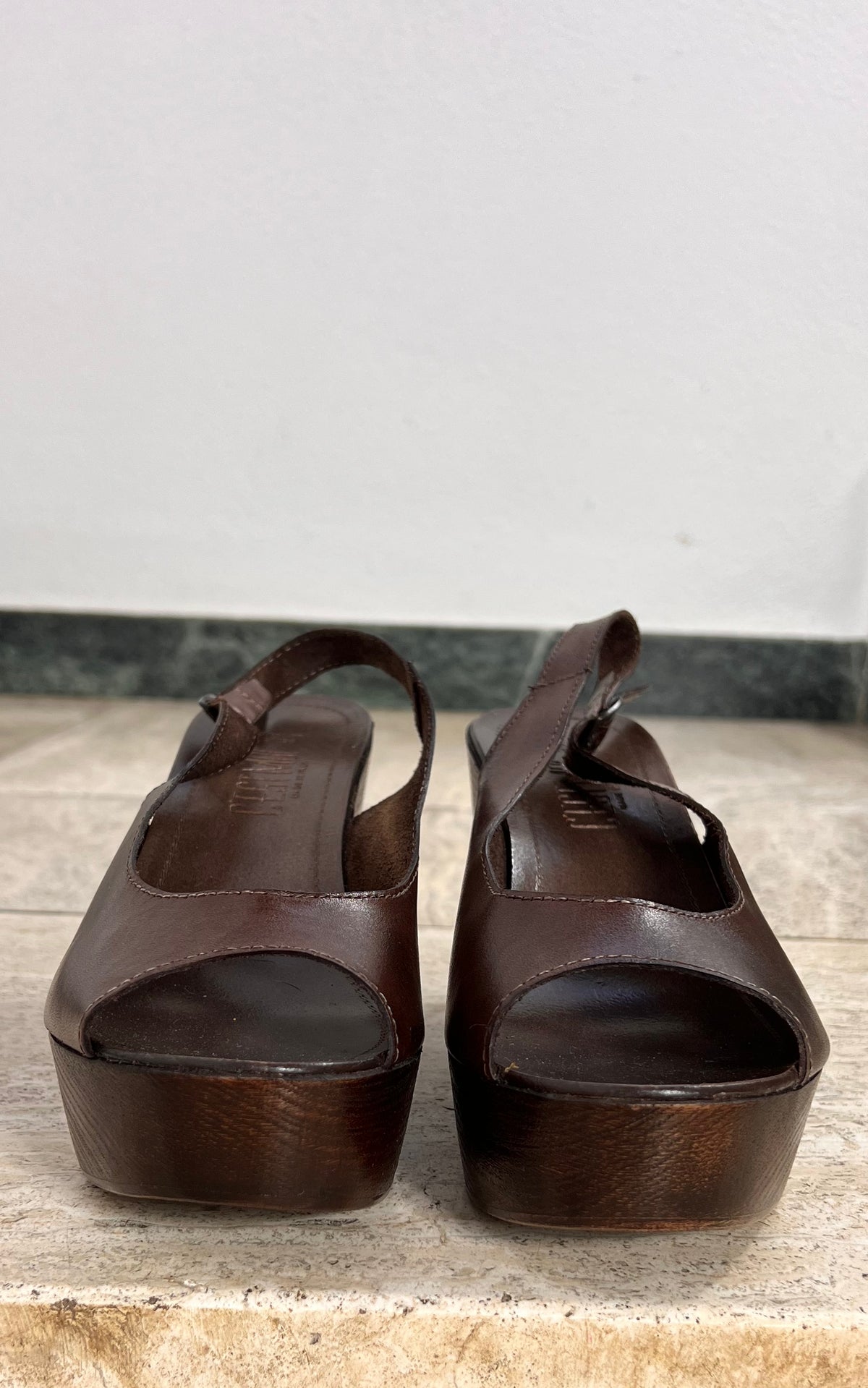 Deadstock Brown Mary Jane Clogs 40