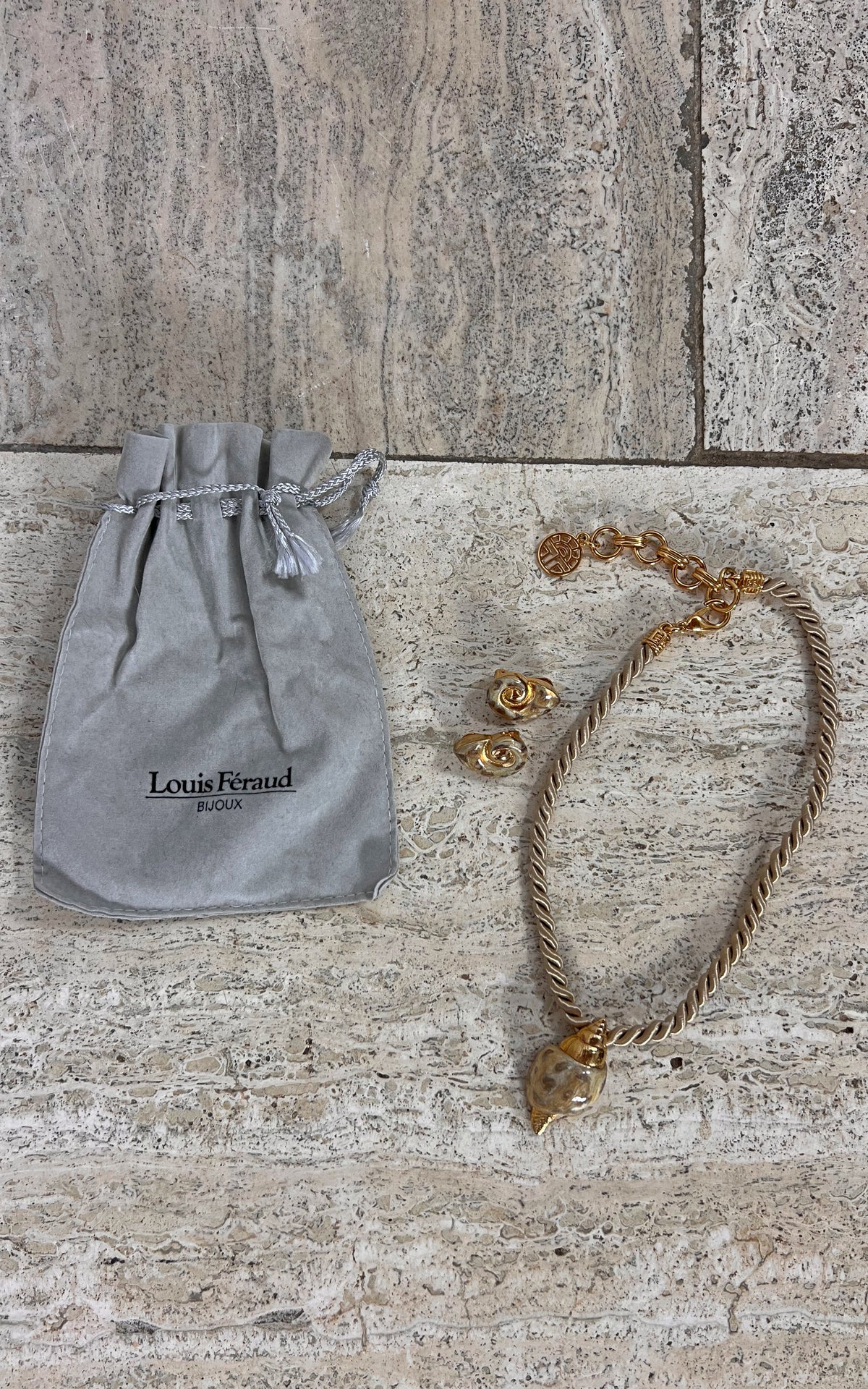 Vintage Louis Feraud Mussels Costume Jewelry Set