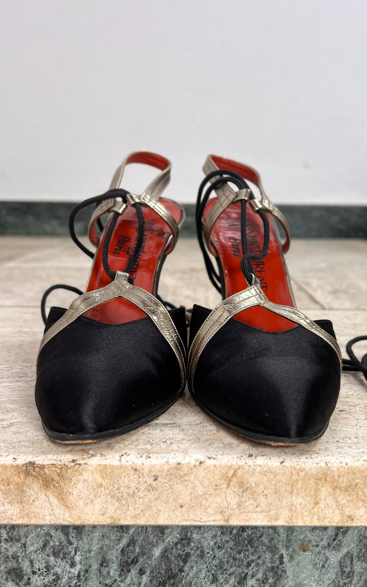 Vintage Yves Saint Laurent Silk Satin Heels 39/38