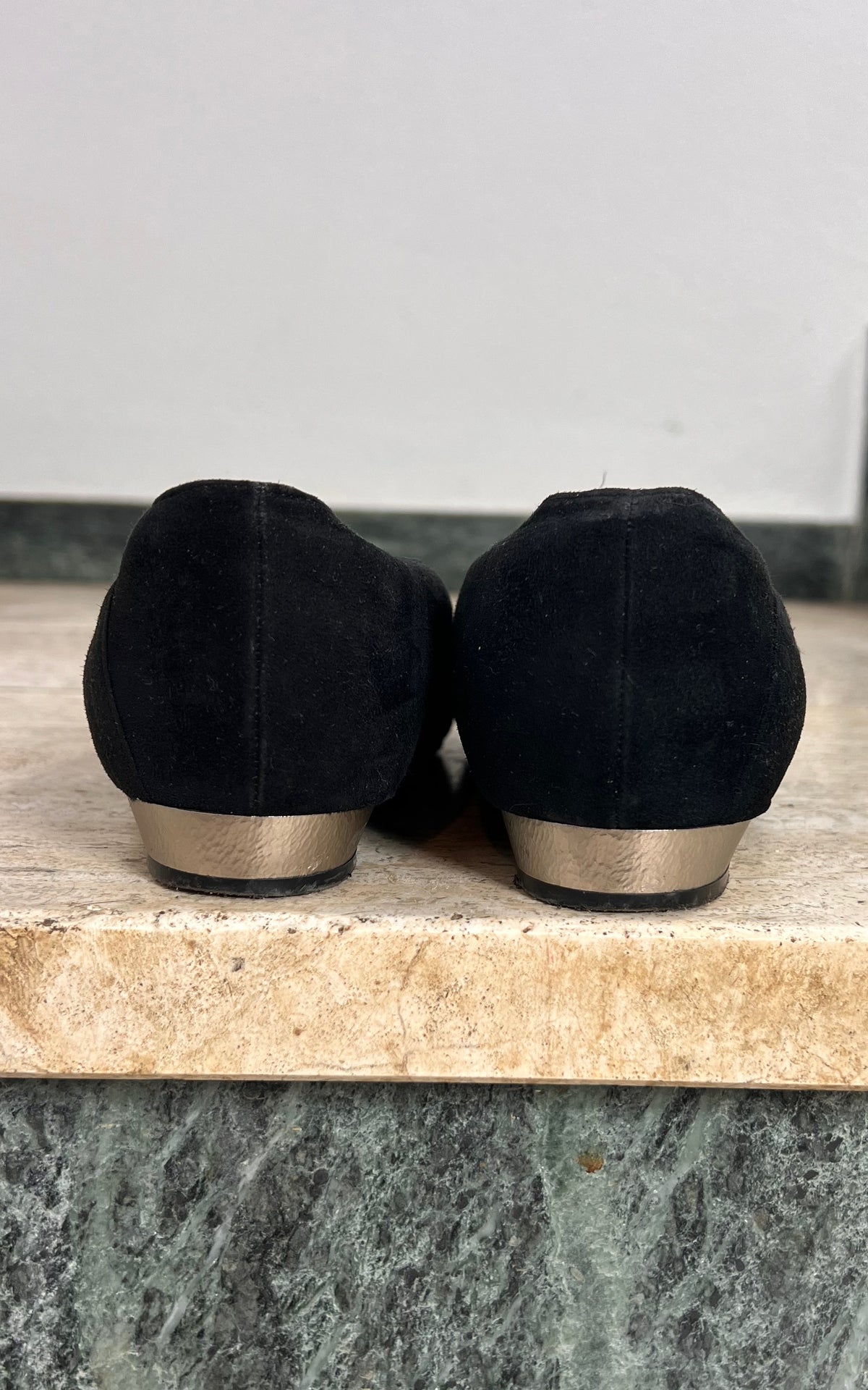 Vintage Laurel Black Suede Ballet Flats 40