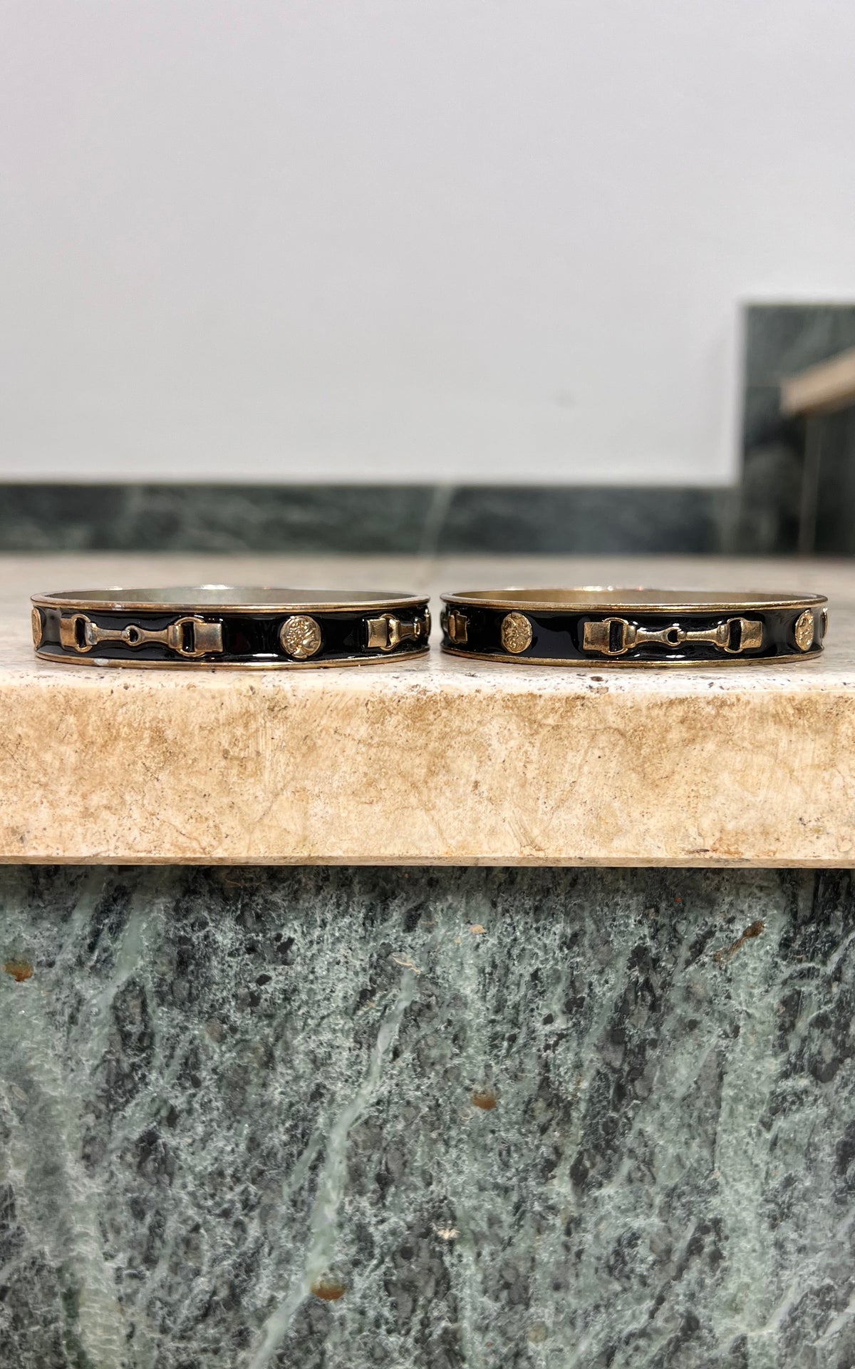 Vintage 70s Horsebit Armcuffs Bangles