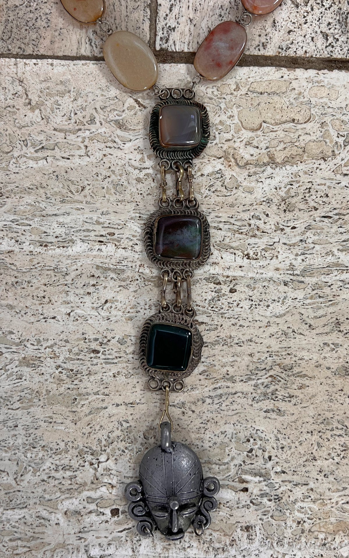 Vintage Stone Pendant Necklace