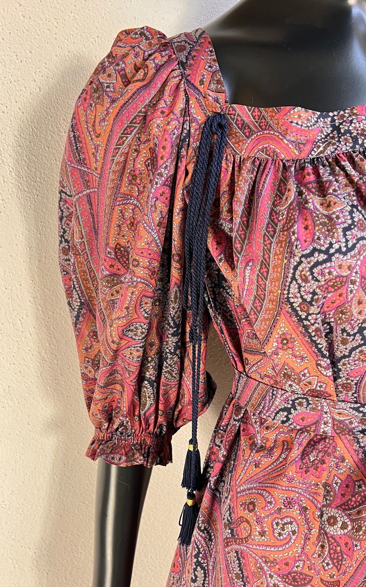 Vintage 70s Yves Saint Laurent Tassel Dress Russian Doll Collection