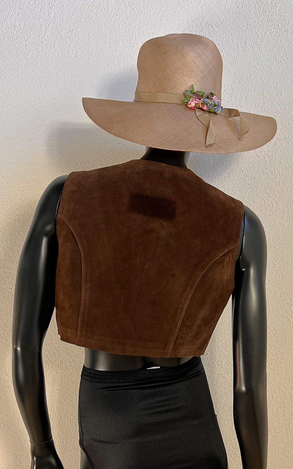 Vintage 70s Betty Barclay Leather Waistcoat