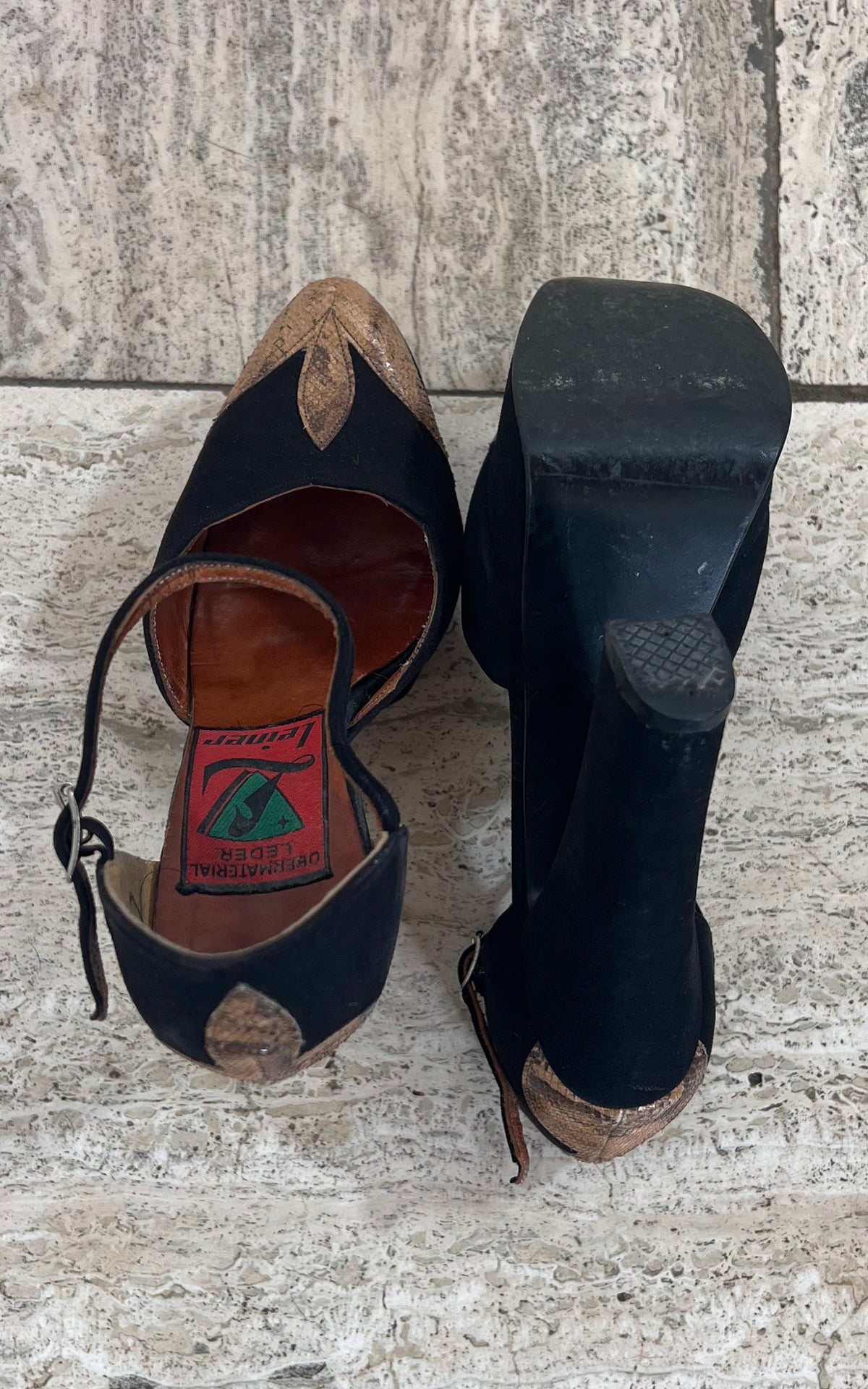 Vintage 70s Platform Heels 36