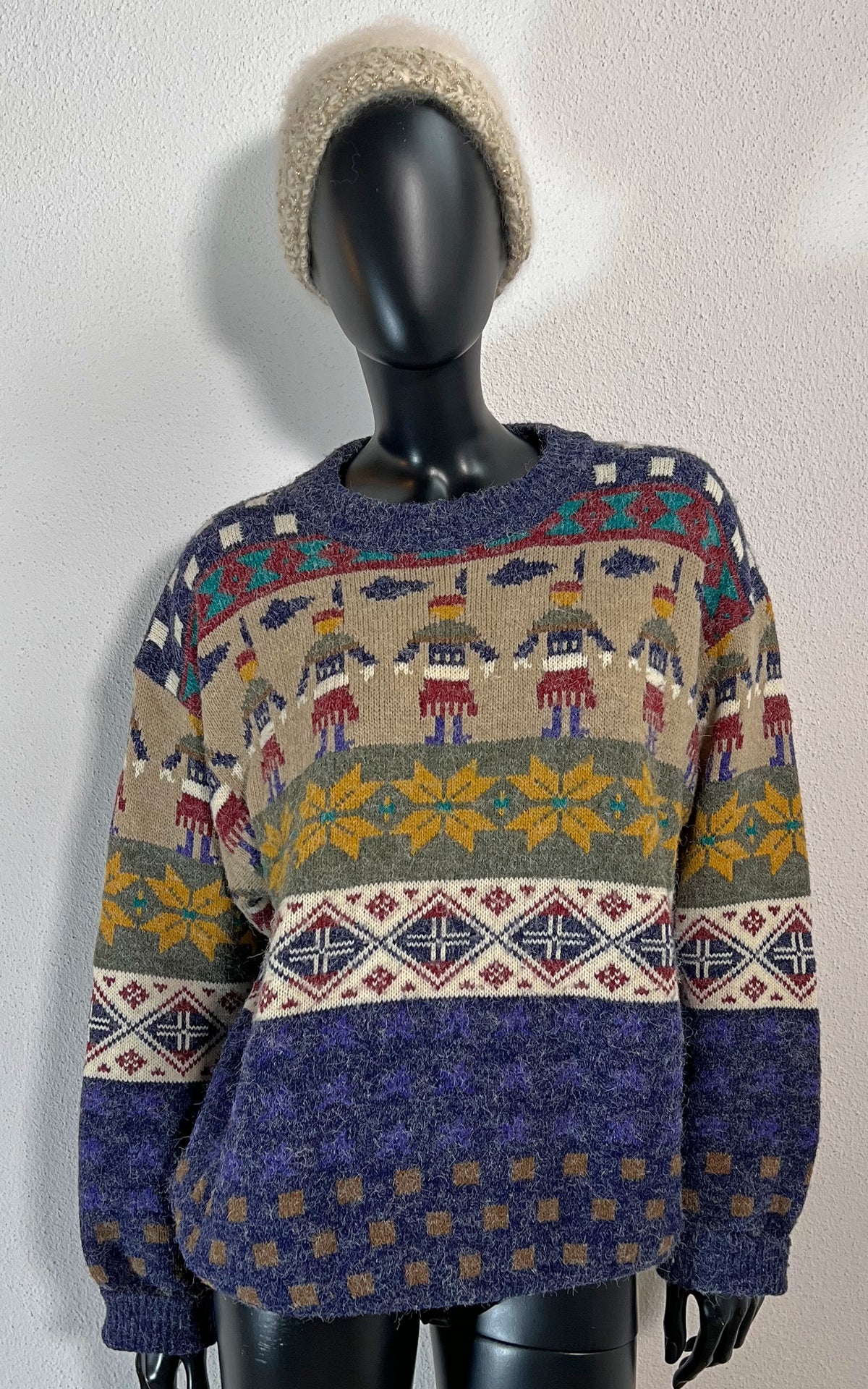 Vintage Fair Isle and Native American Wool Sweater