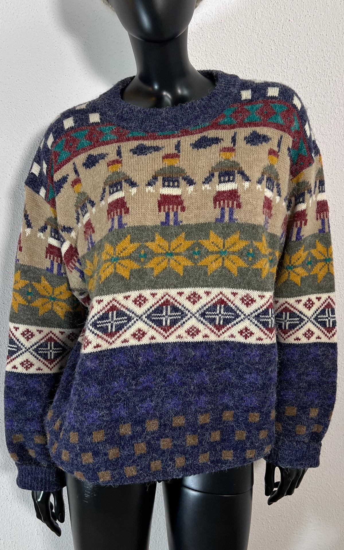 Vintage Fair Isle and Native American Wool Sweater