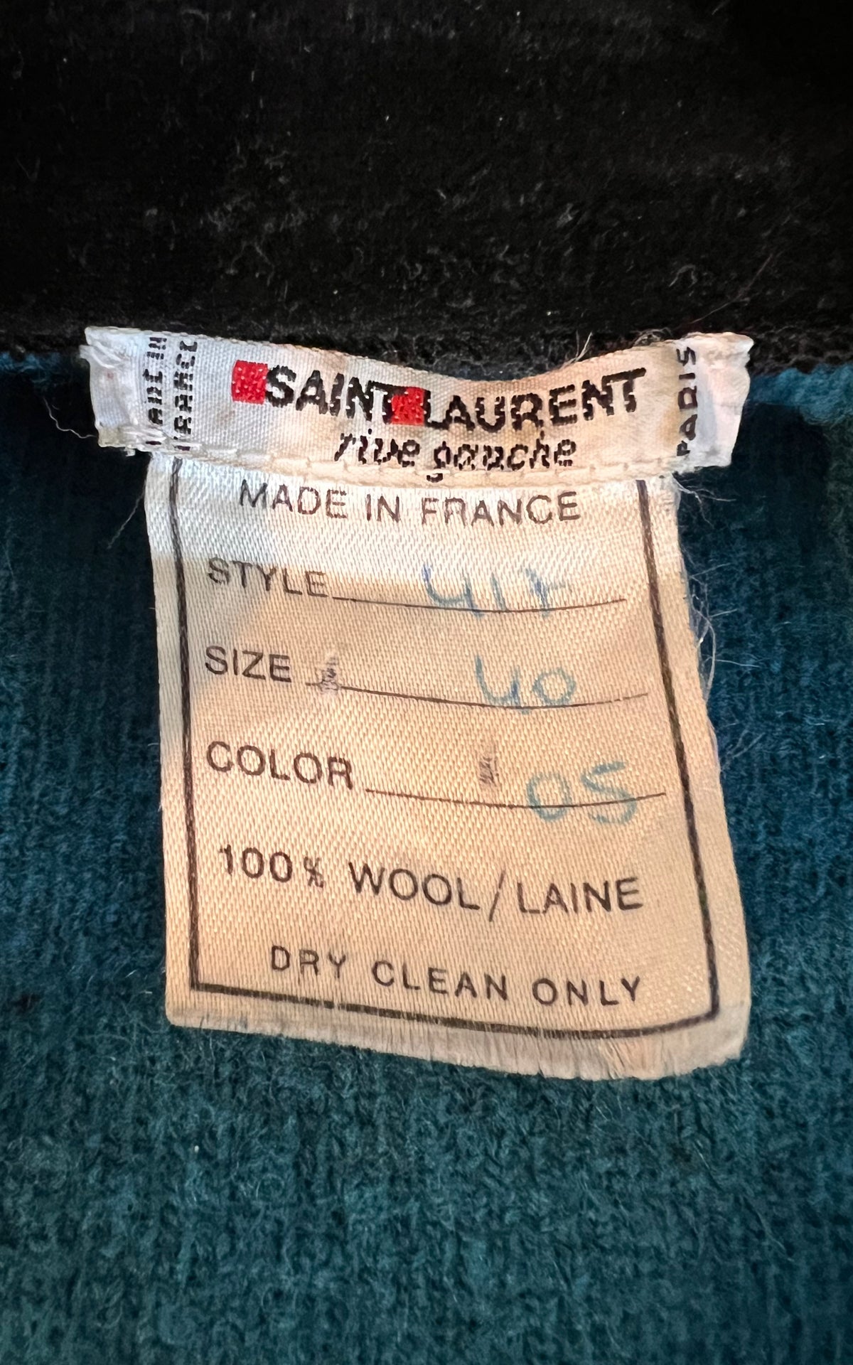 Vintage Yves Saint Laurent Wool and Velvet Jacket