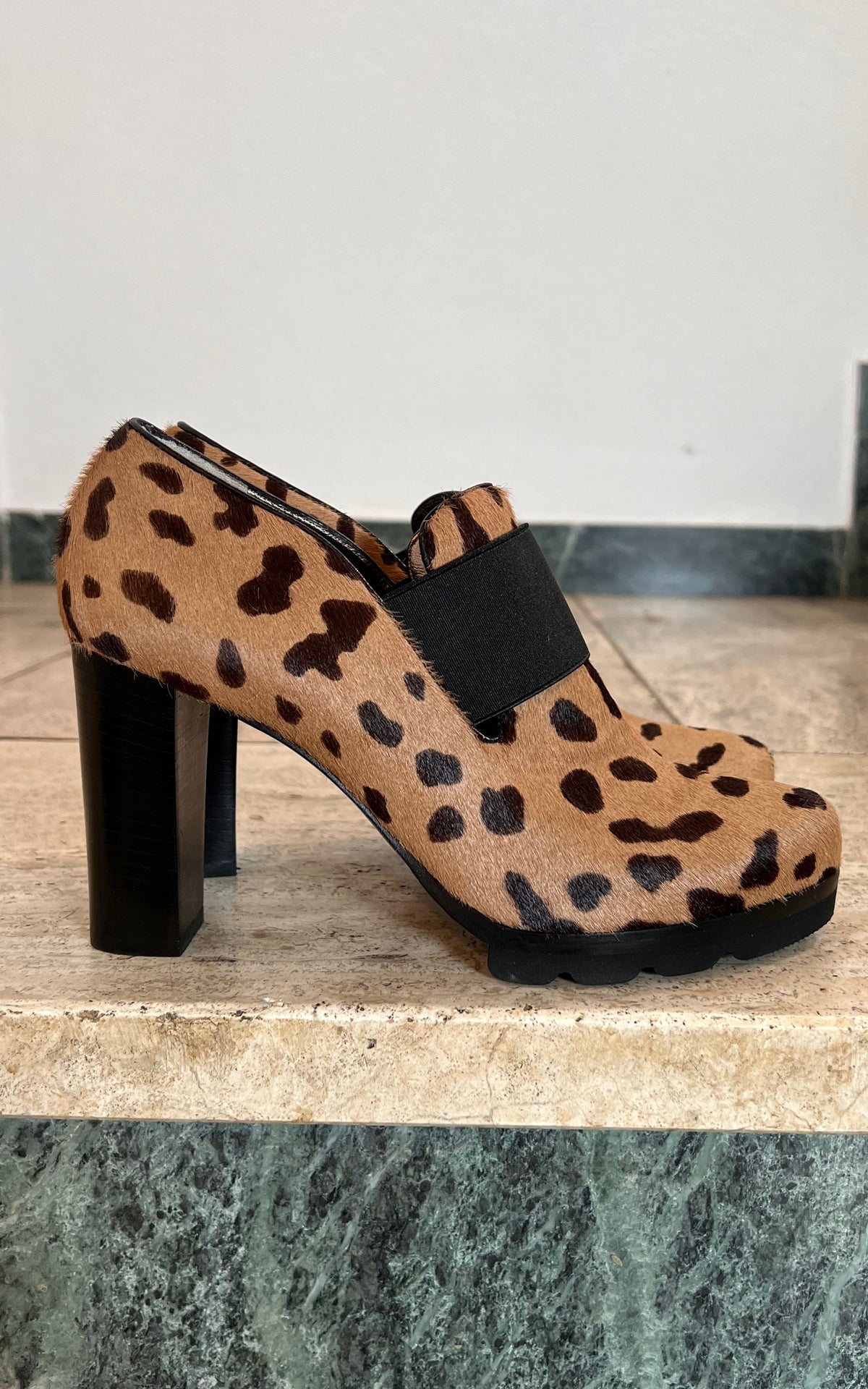 Vintage Walter Steiger Leo Fur Mules 37