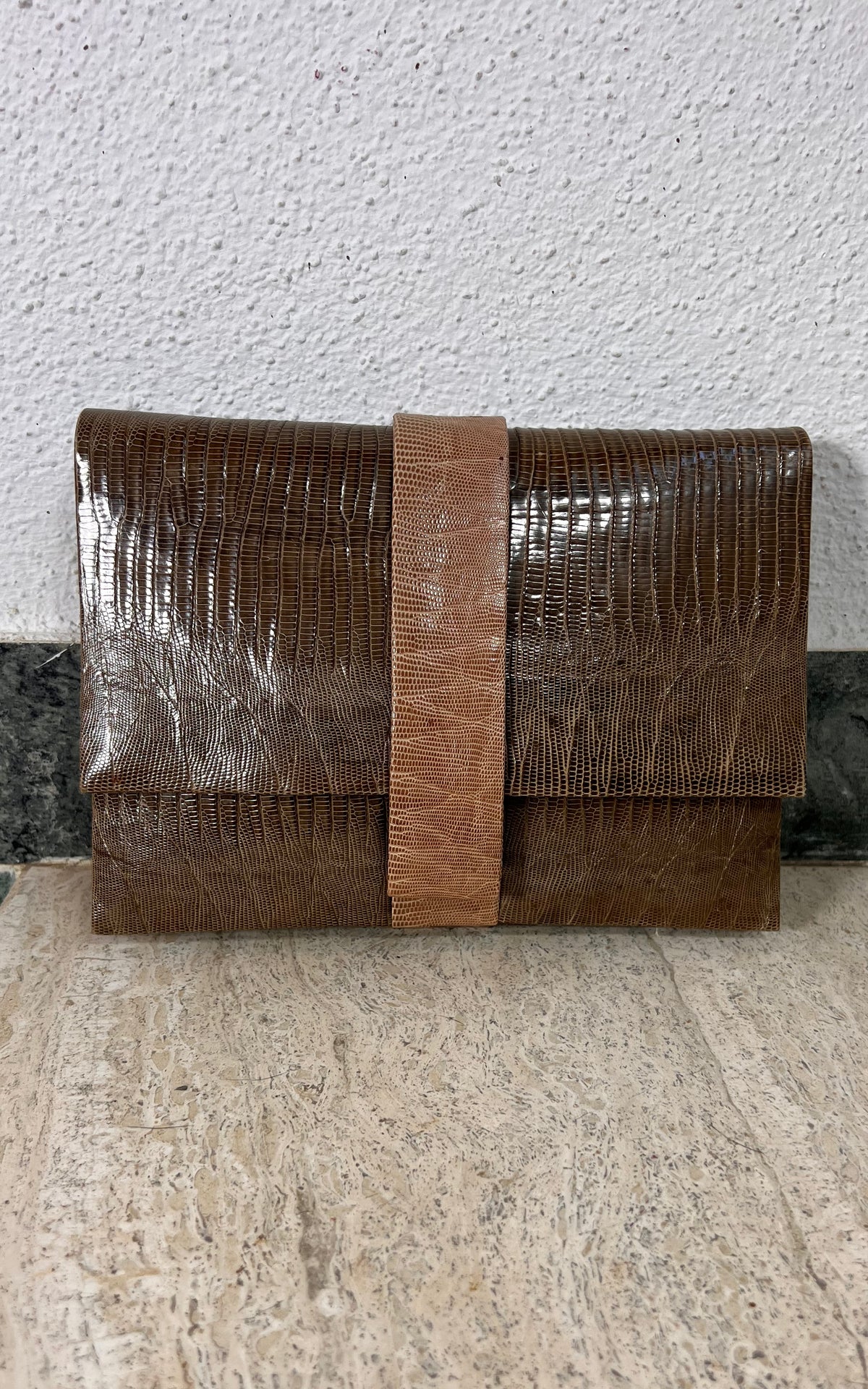 Vintage Andrea Pfister Clutch Bag Taupe