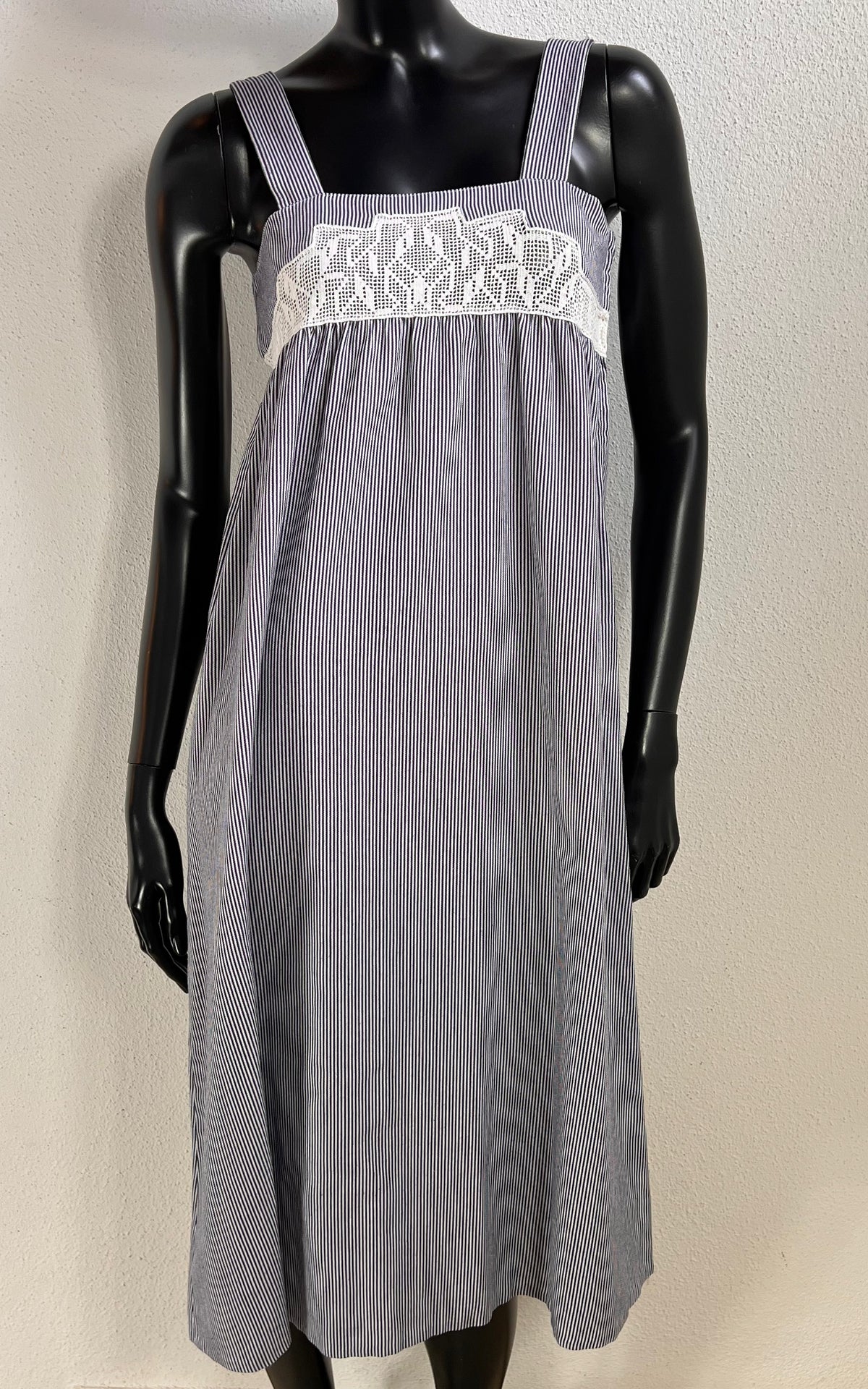 Vintage 70s Romantic Stripe Dress Dress