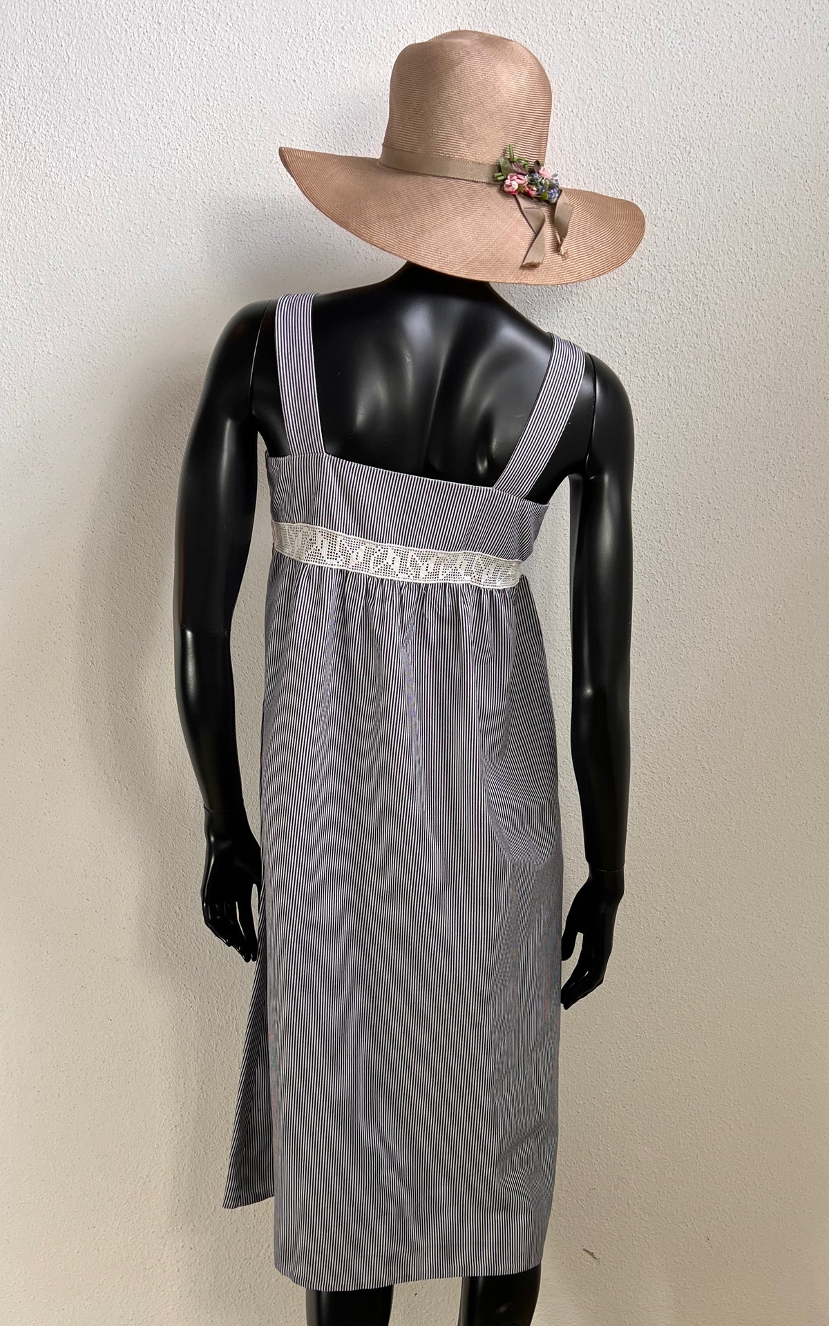 Vintage 70s Romantic Stripe Dress Dress