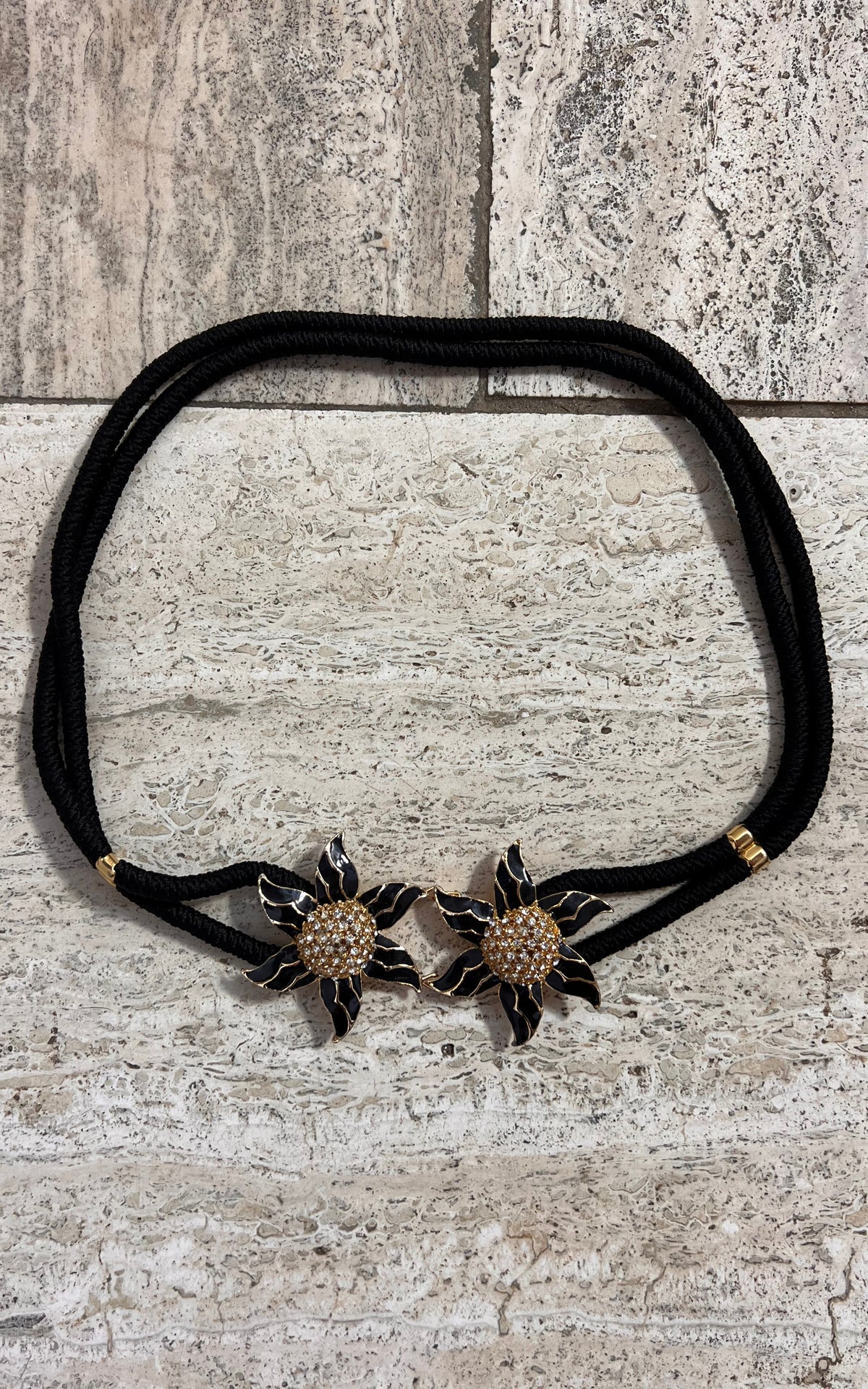Vintage 70s Floral Cord Stretch Belt