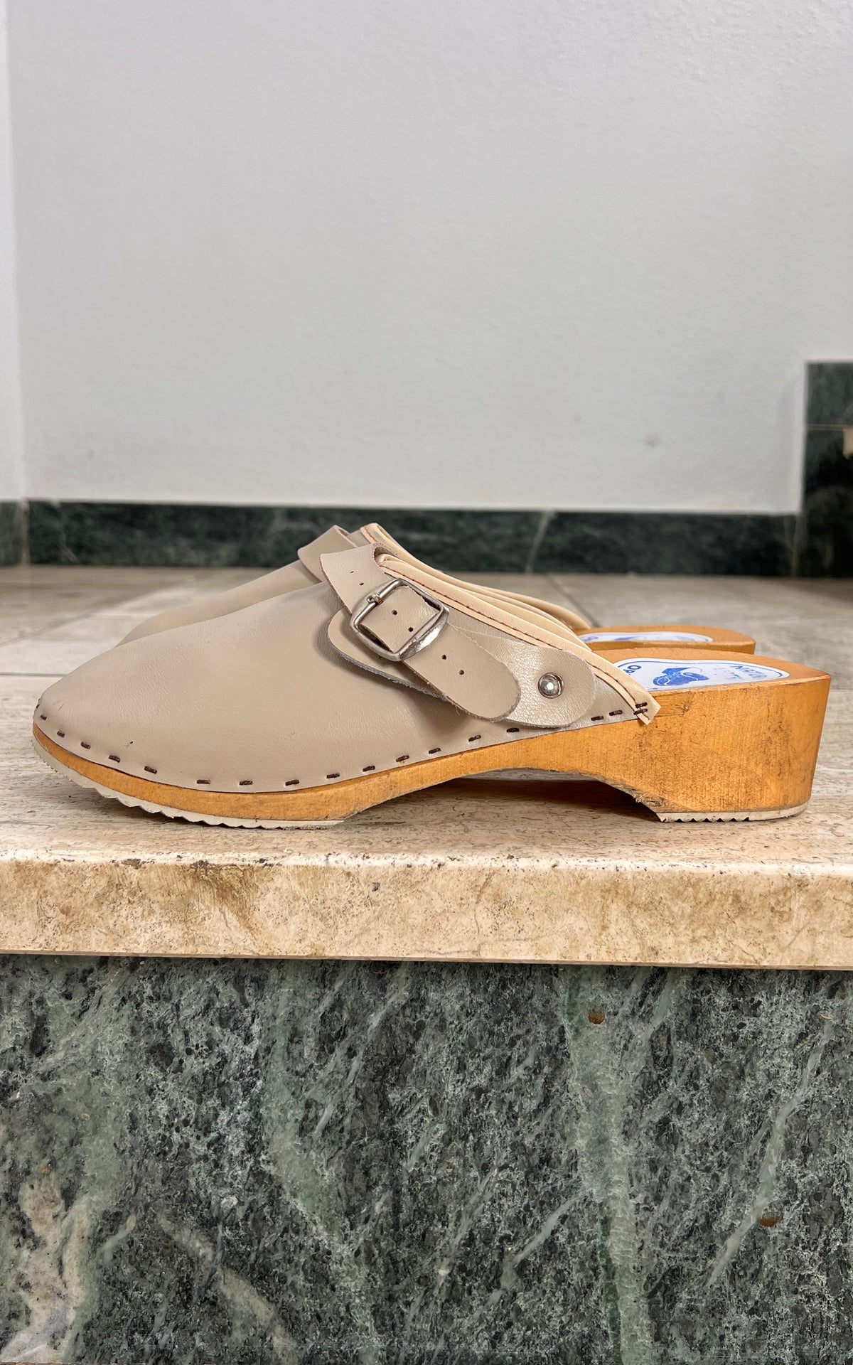 Vintage Creme 70s Clogs 41