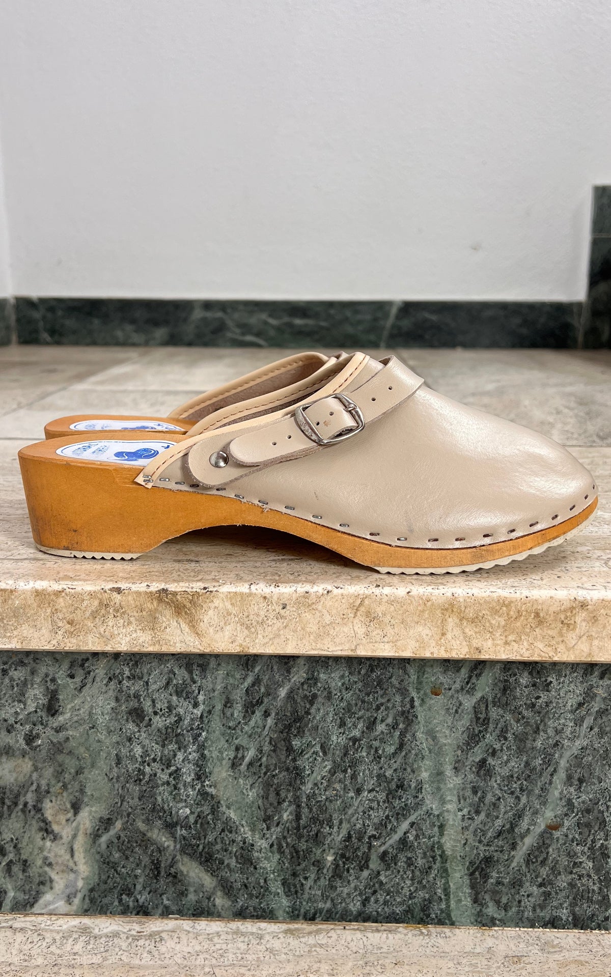 Vintage Creme 70s Clogs 41