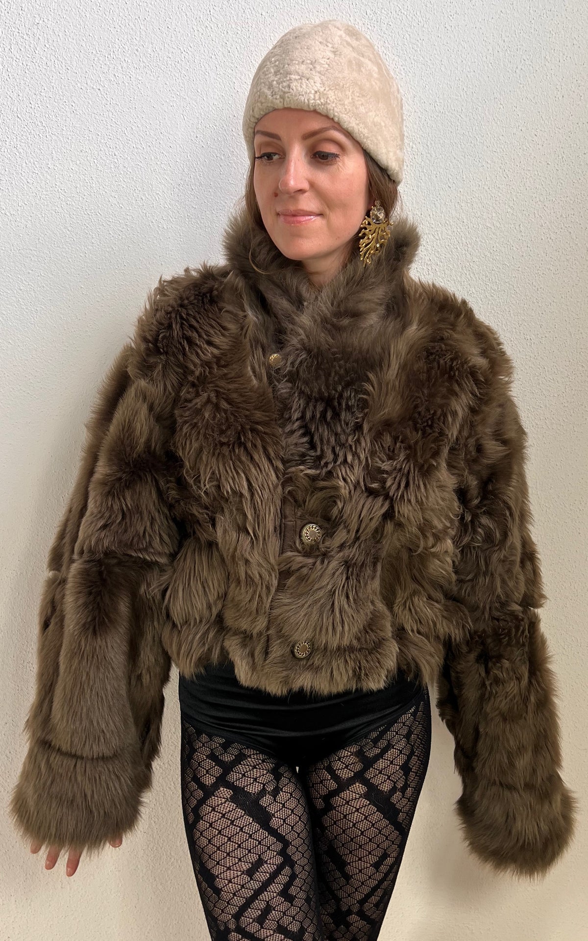 Reworked Curly Lamb Shearling Jacket