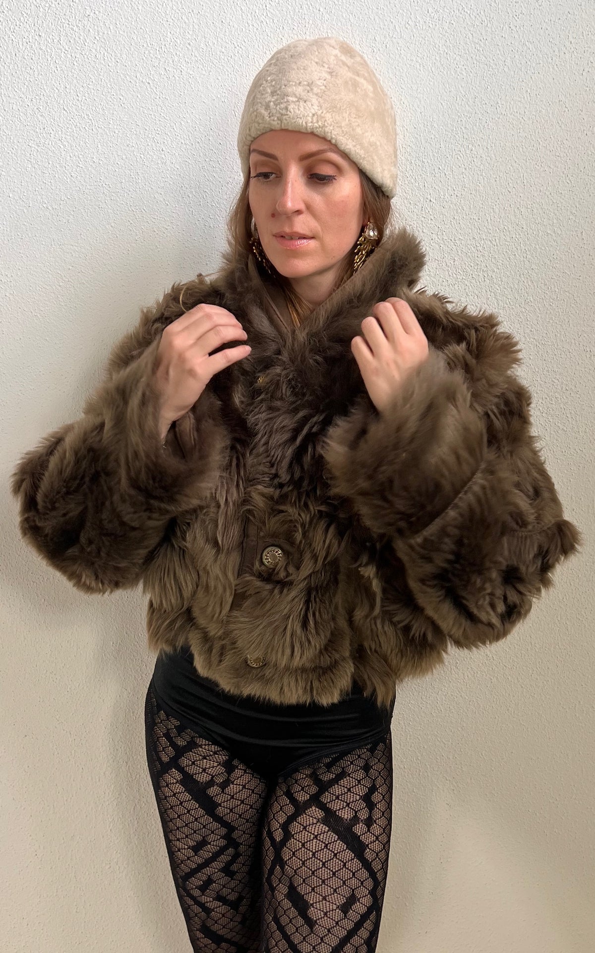 Reworked Curly Lamb Shearling Jacket
