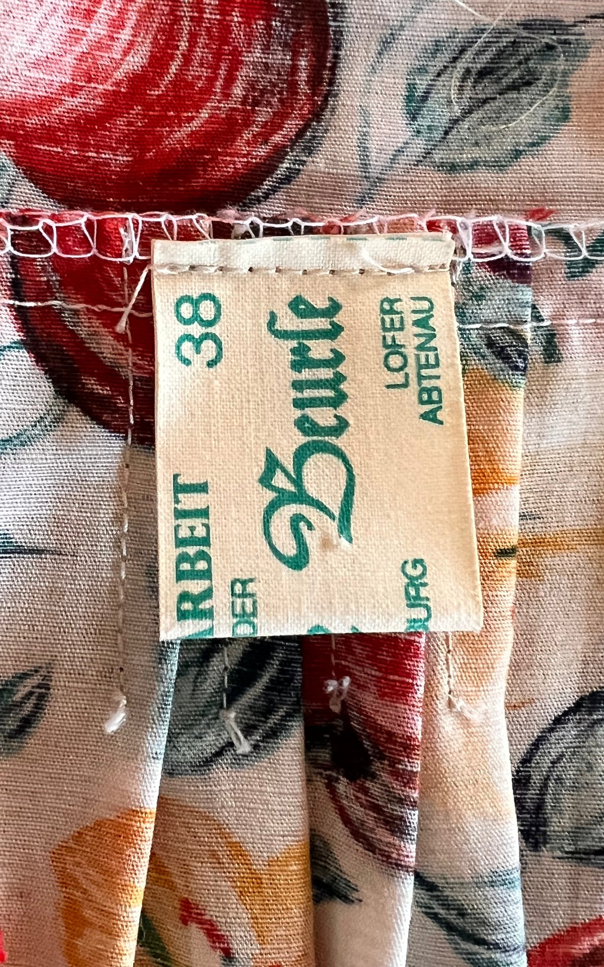 Vintage Austrian Fruit Print Midi Dress - Apple and Cherrys