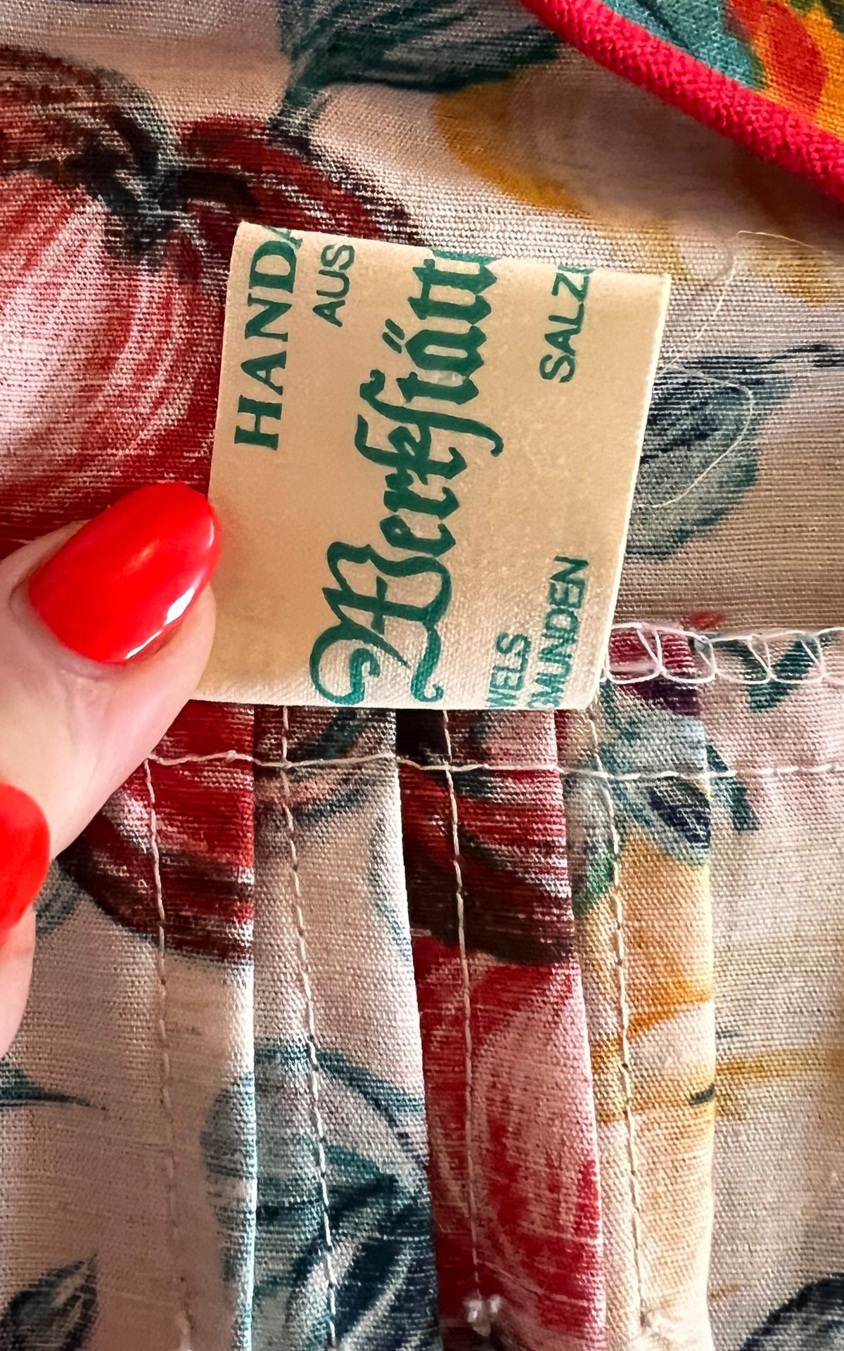 Vintage Austrian Fruit Print Midi Dress - Apple and Cherrys