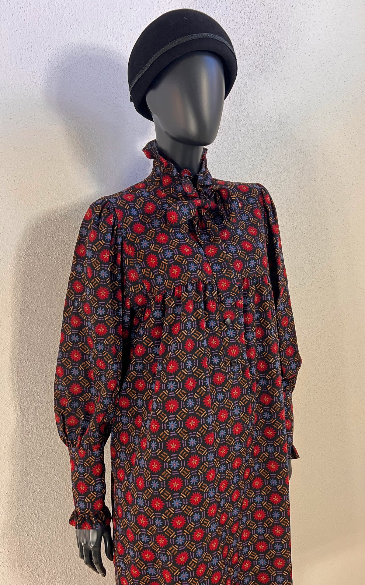 Fall 1980 Yves Saint Laurent Rive Gauche Floral Dress