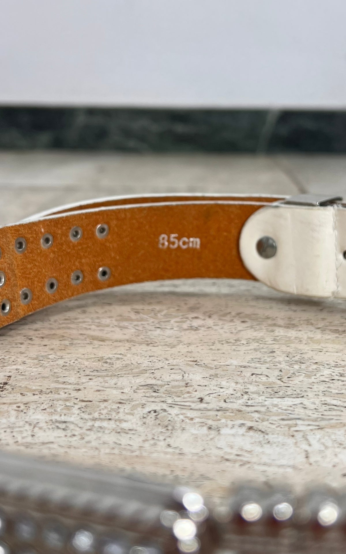 Vintage 90s Metal and Rhinestone Belt