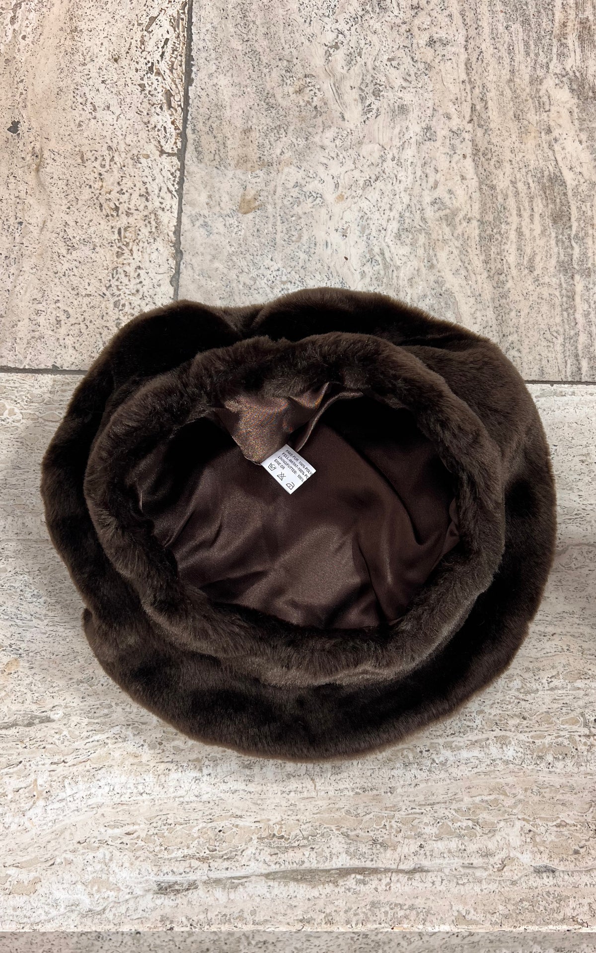 Vintage Brown Faux Fur Sculptural Hat