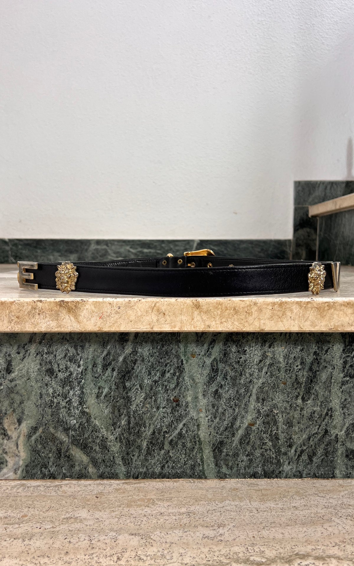 Vintage Rodan Berlin Black Leather Statement Belt
