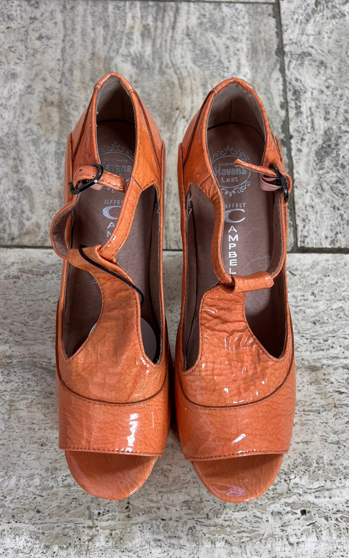 Jeffrey Campbell Patent Platform T-Strap Heels 37
