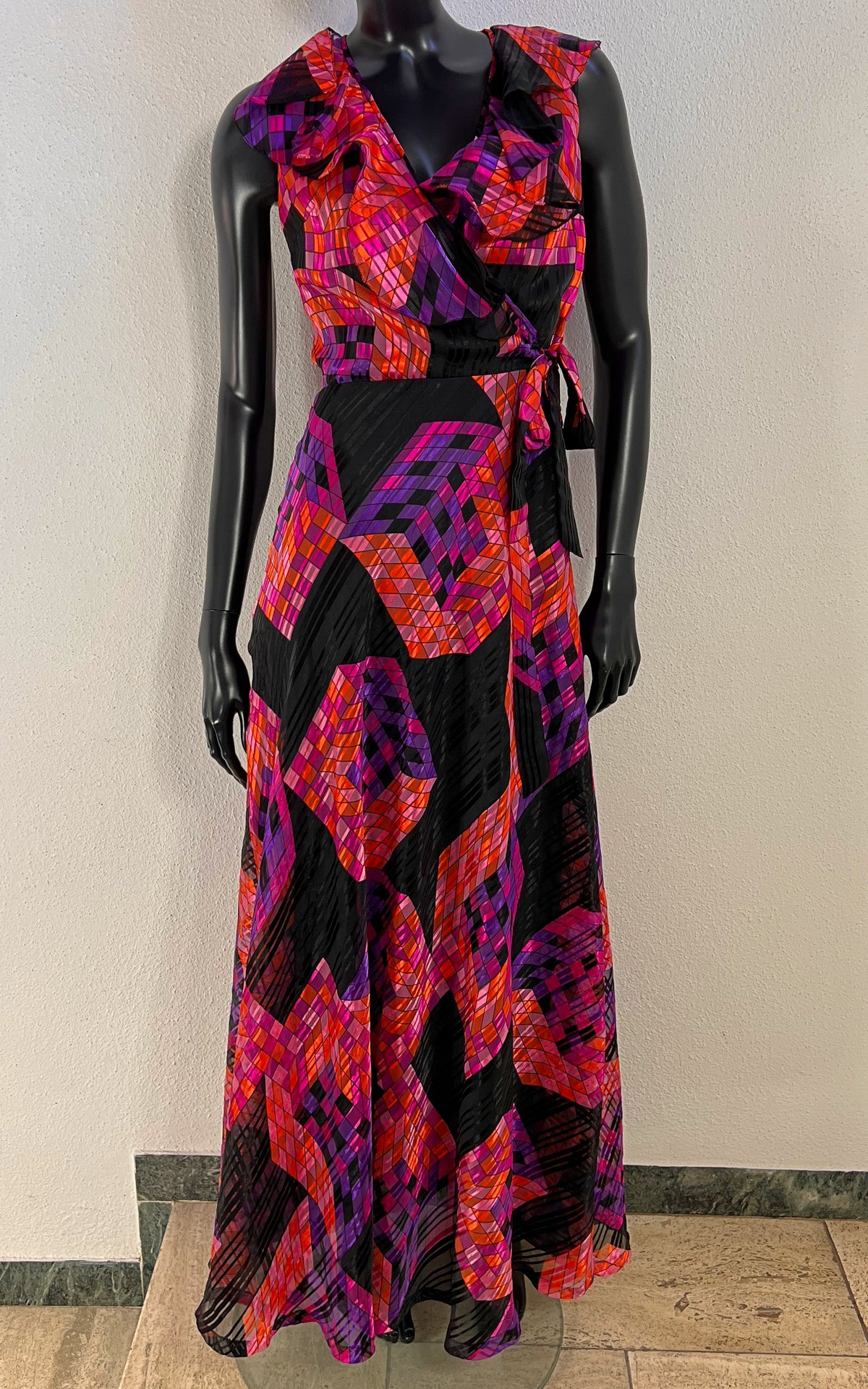 Vintage Psychedelic 70s Maxi Dress