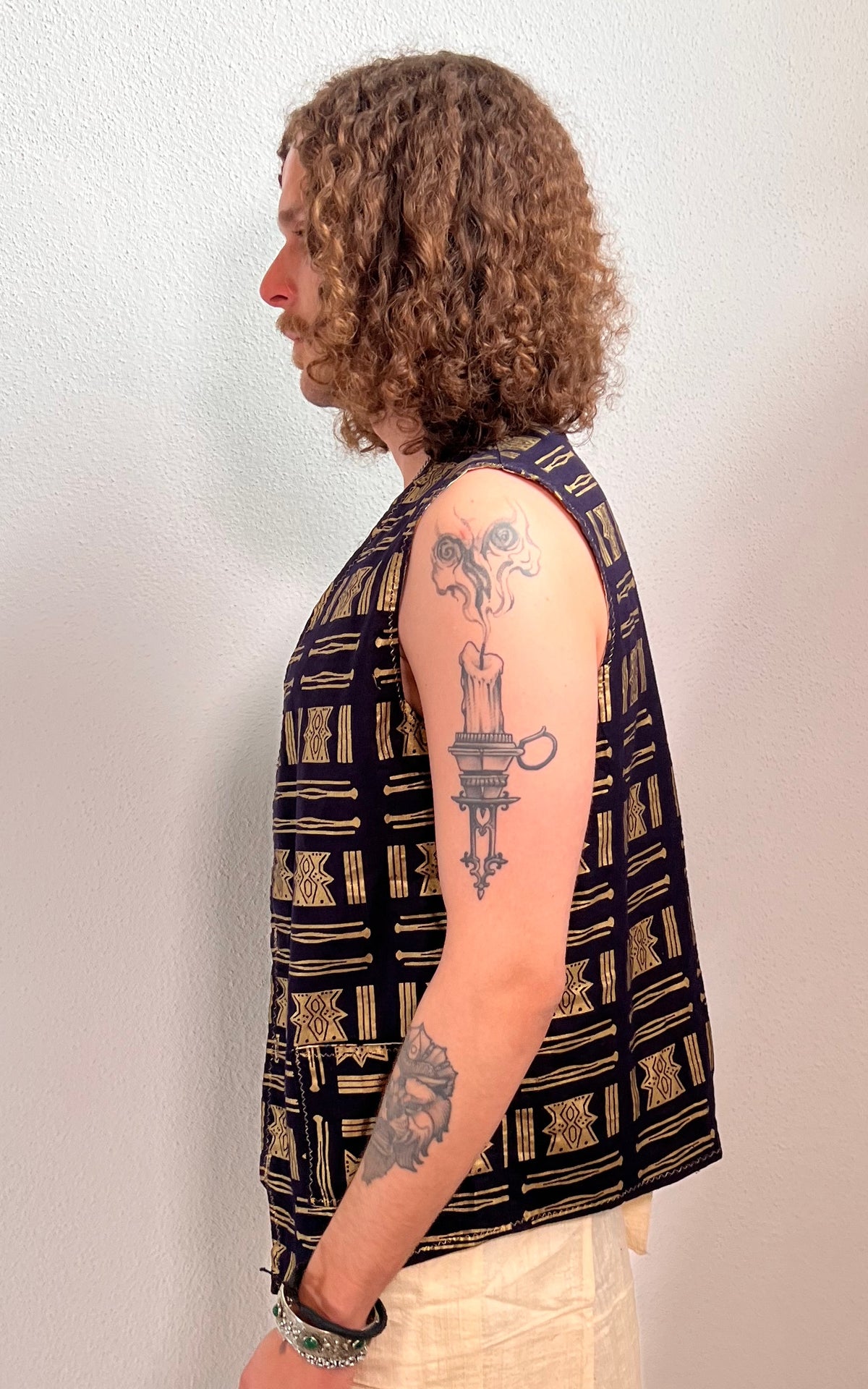 Vintage MENS 90s Reversible Waistcoat