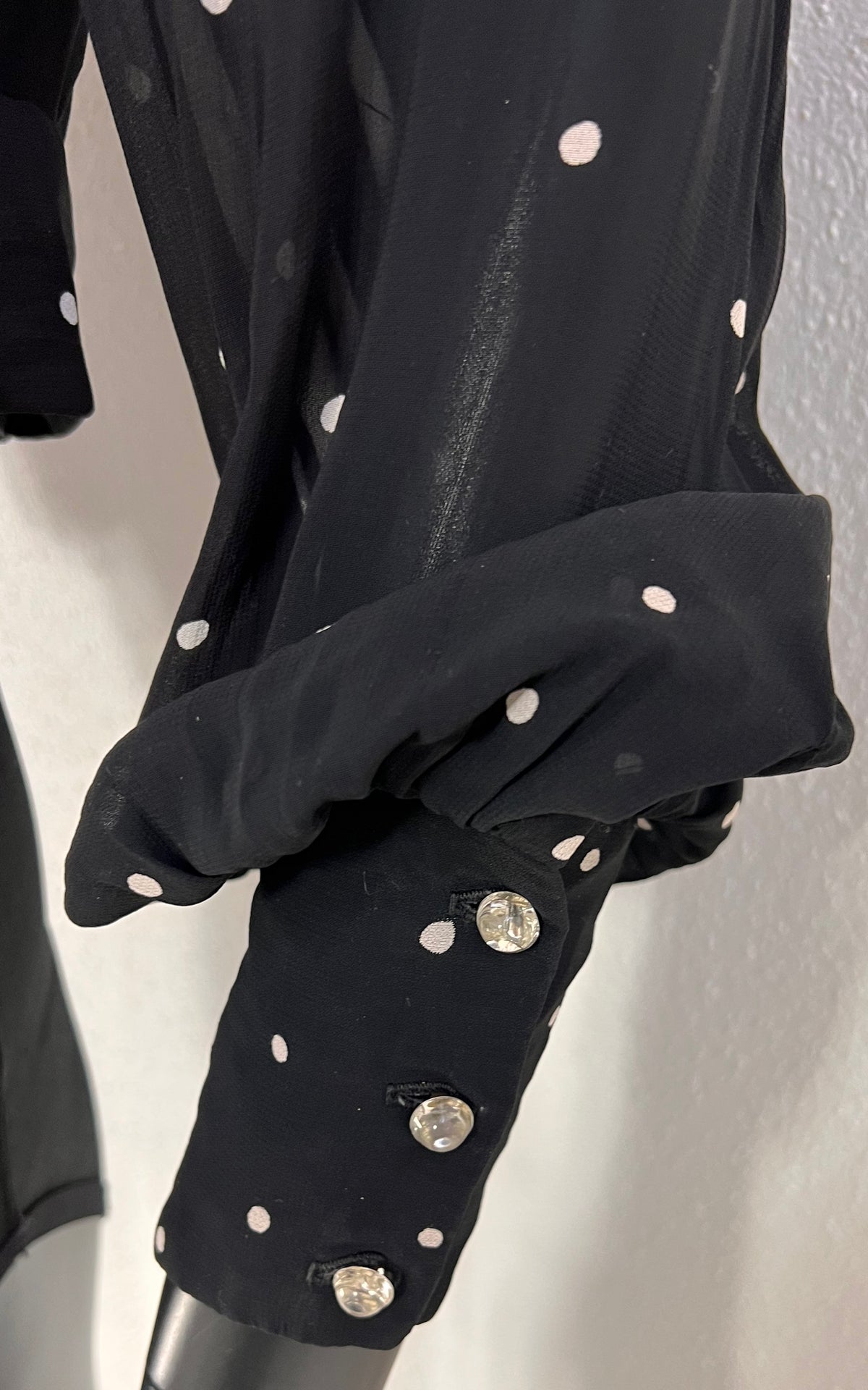 Vintage 40s Polka Dot Silk Blouse