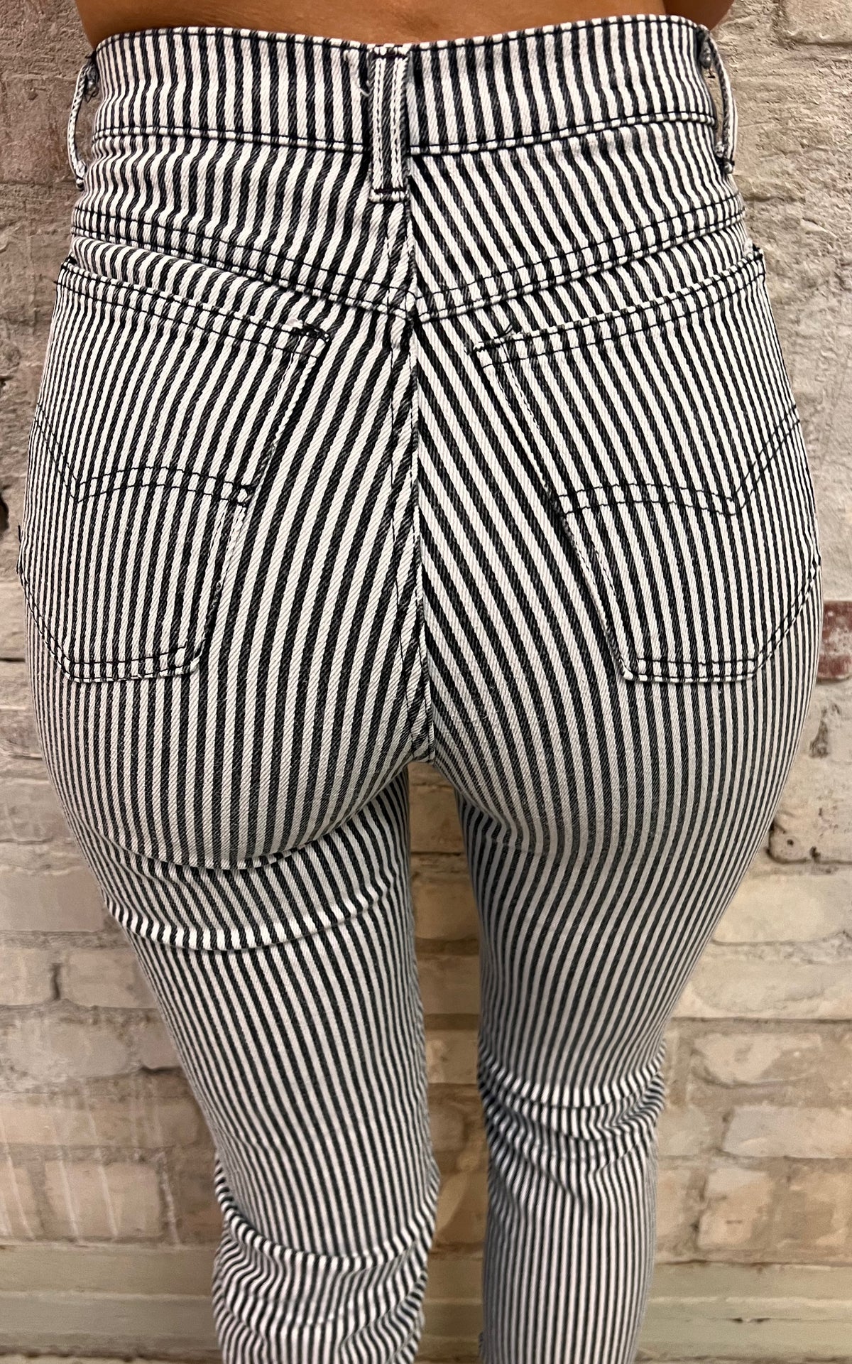 Vintage 80s Skinline Jeans Striped