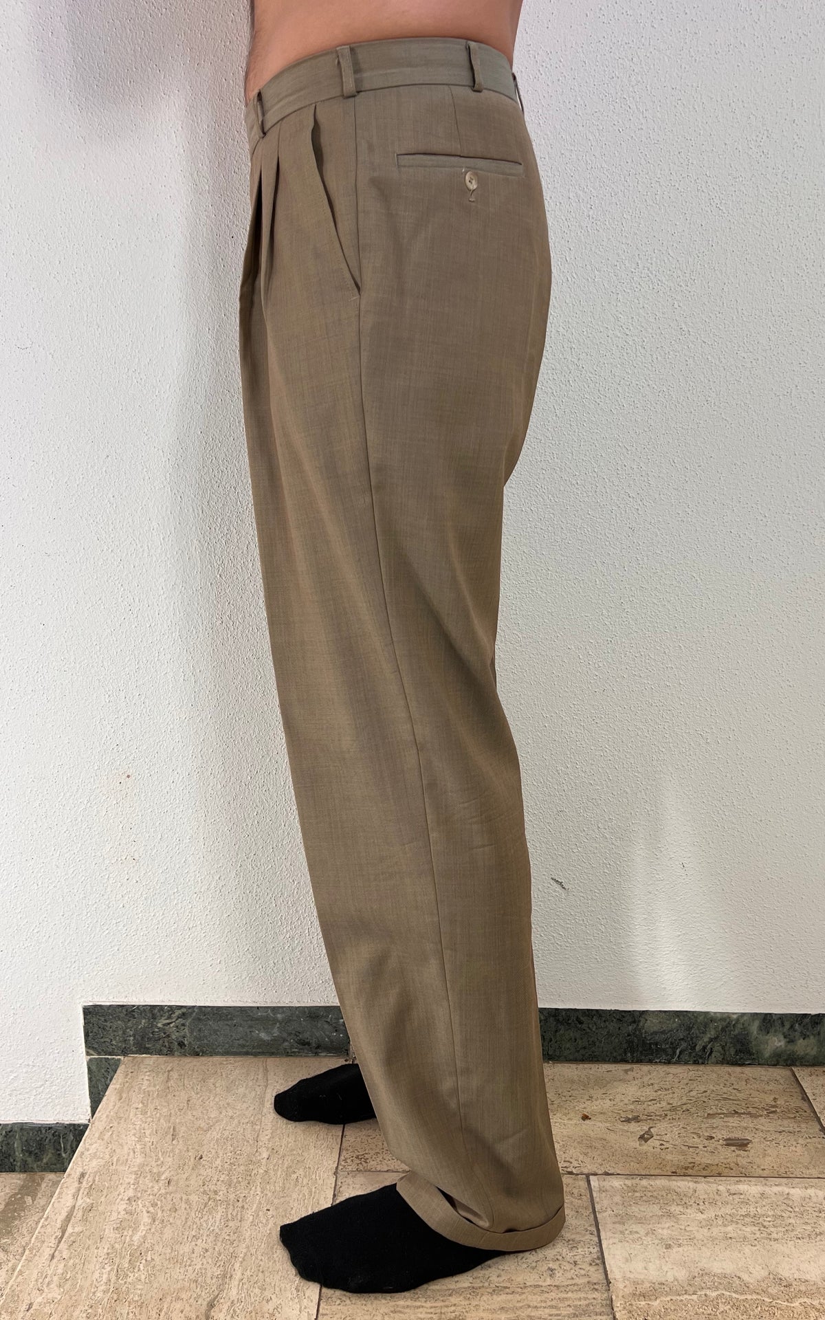 Vintage MENS Wool Pleated Trousers
