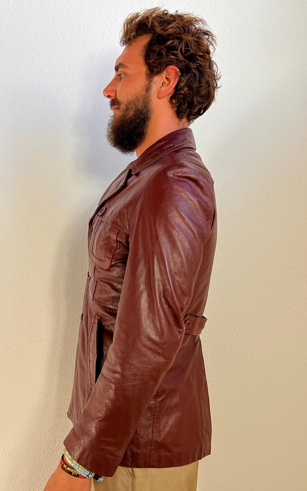 Vintage MENS 70s Burgundy Leather Jacket