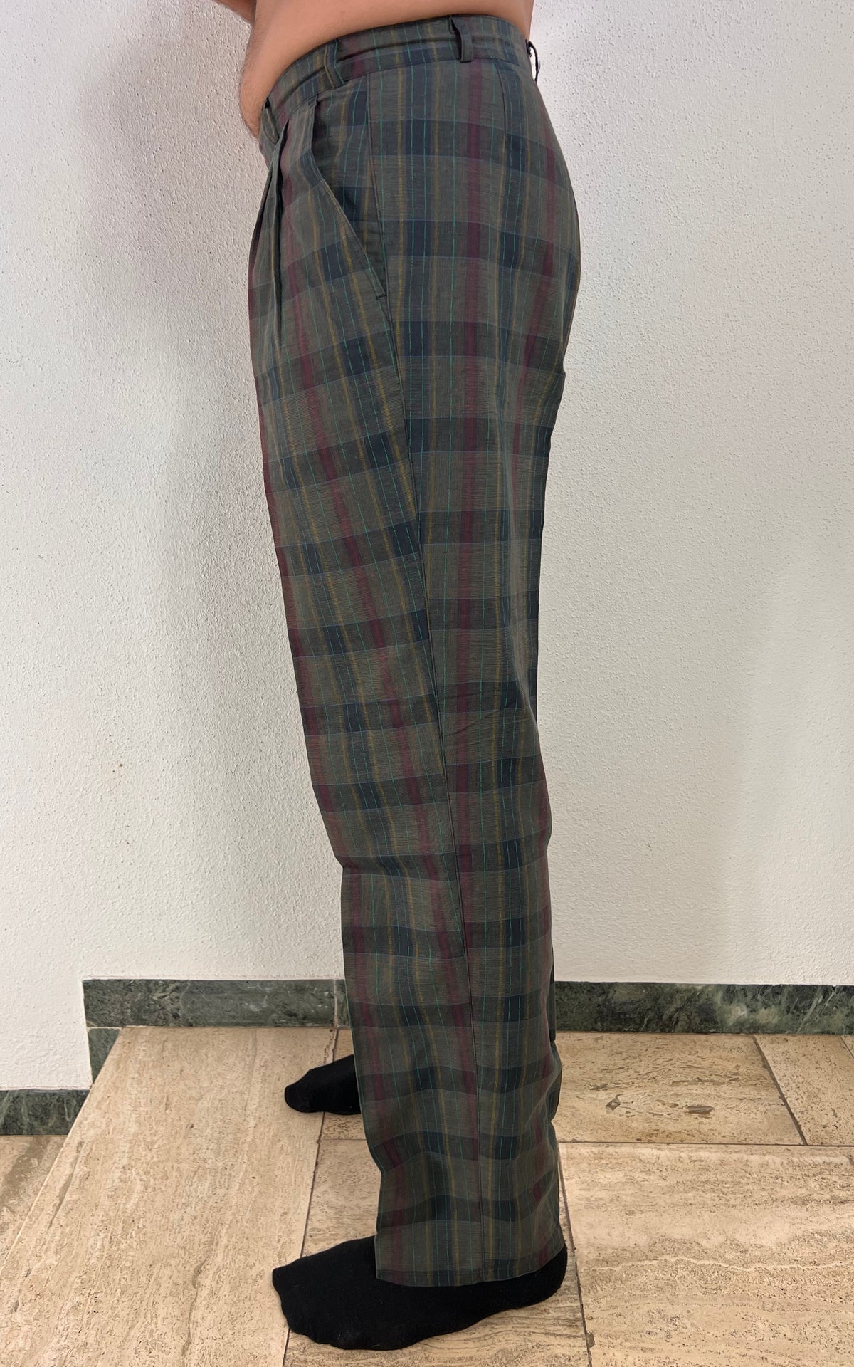 Vintage MENS L’Uomo di Bronco Plaid Trousers