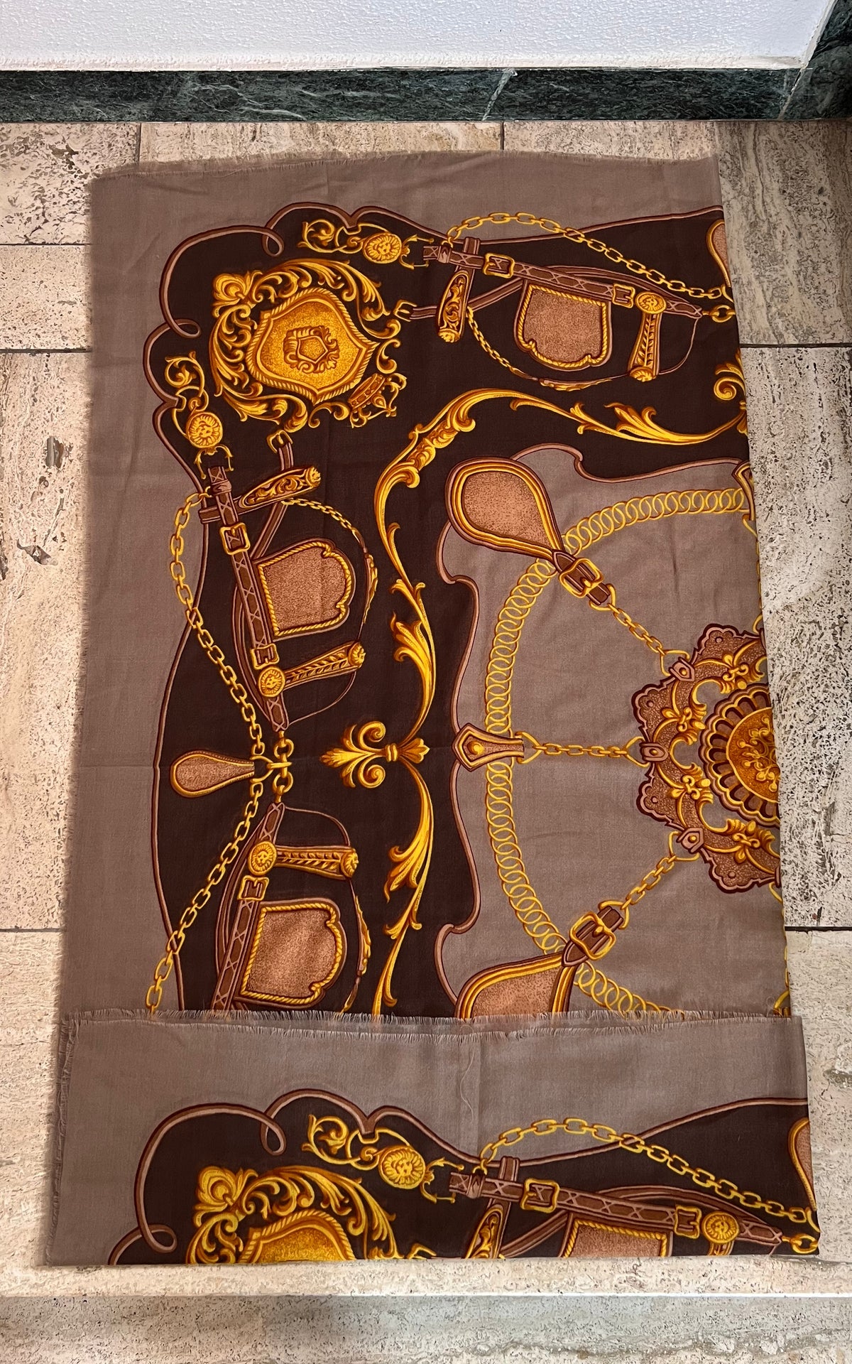Vintage Big Wool Riding Motiv Scarf