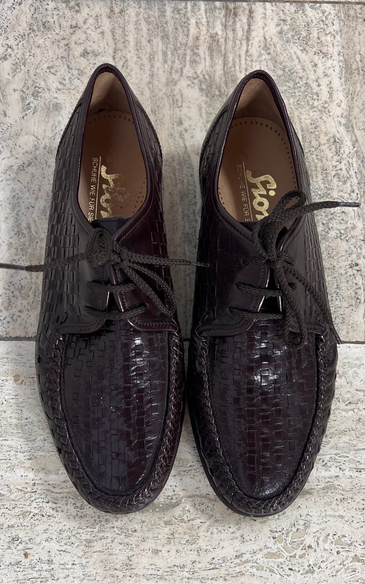 Vintage MENS Sioux Woven Leather Lace-Up Shoes