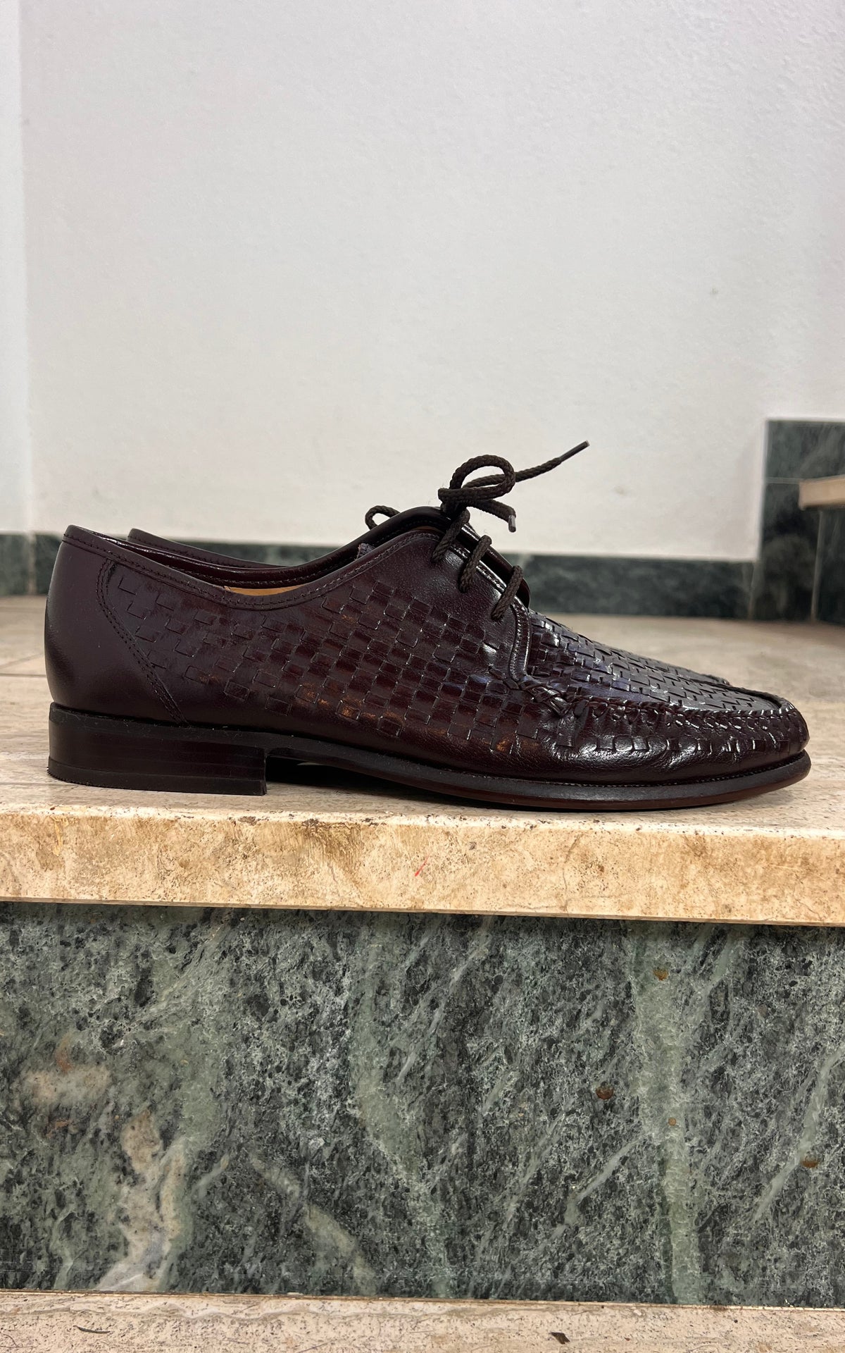 Vintage MENS Sioux Woven Leather Lace-Up Shoes