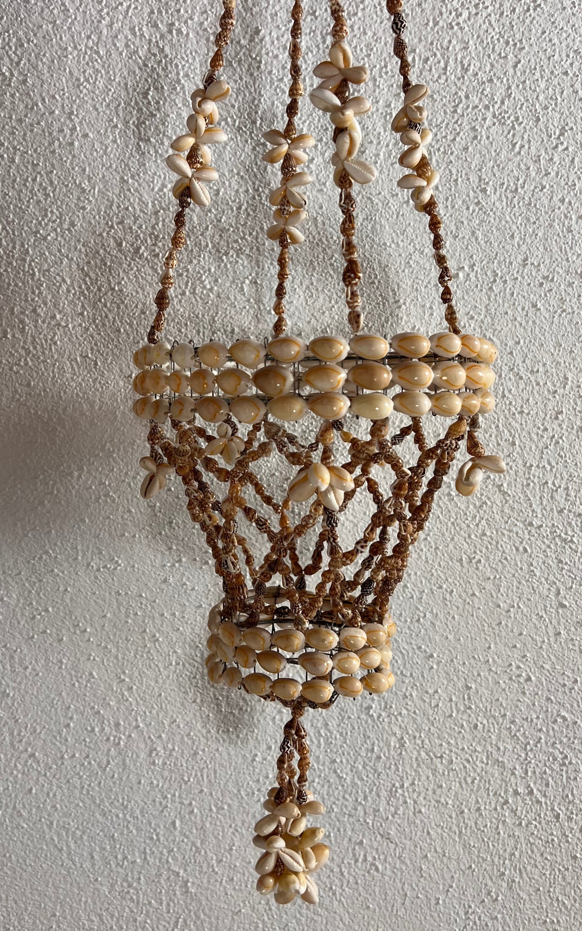 Vintage Shell Hanging Planter Holder