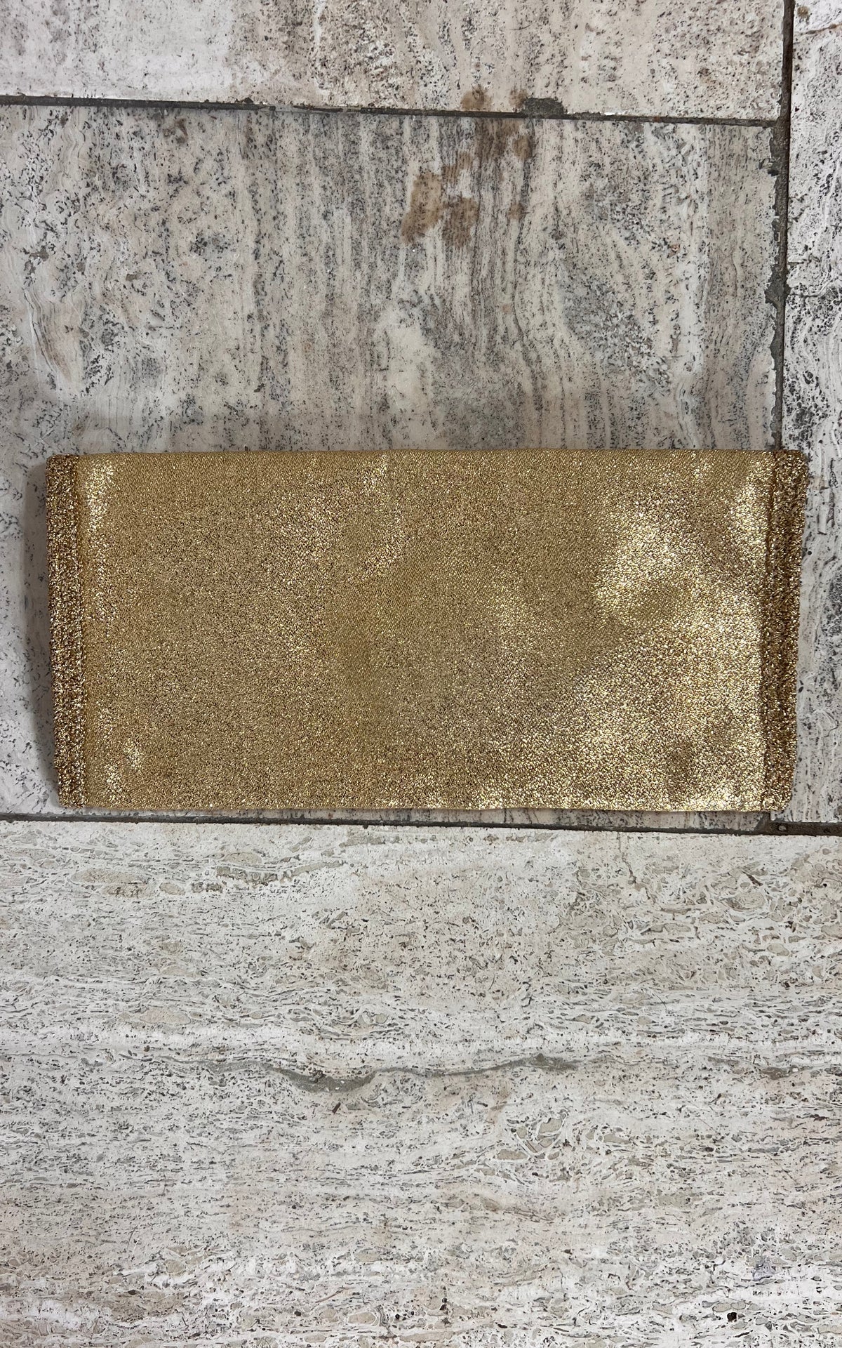 Vintage 70s Gold Lurex Clutch Bag