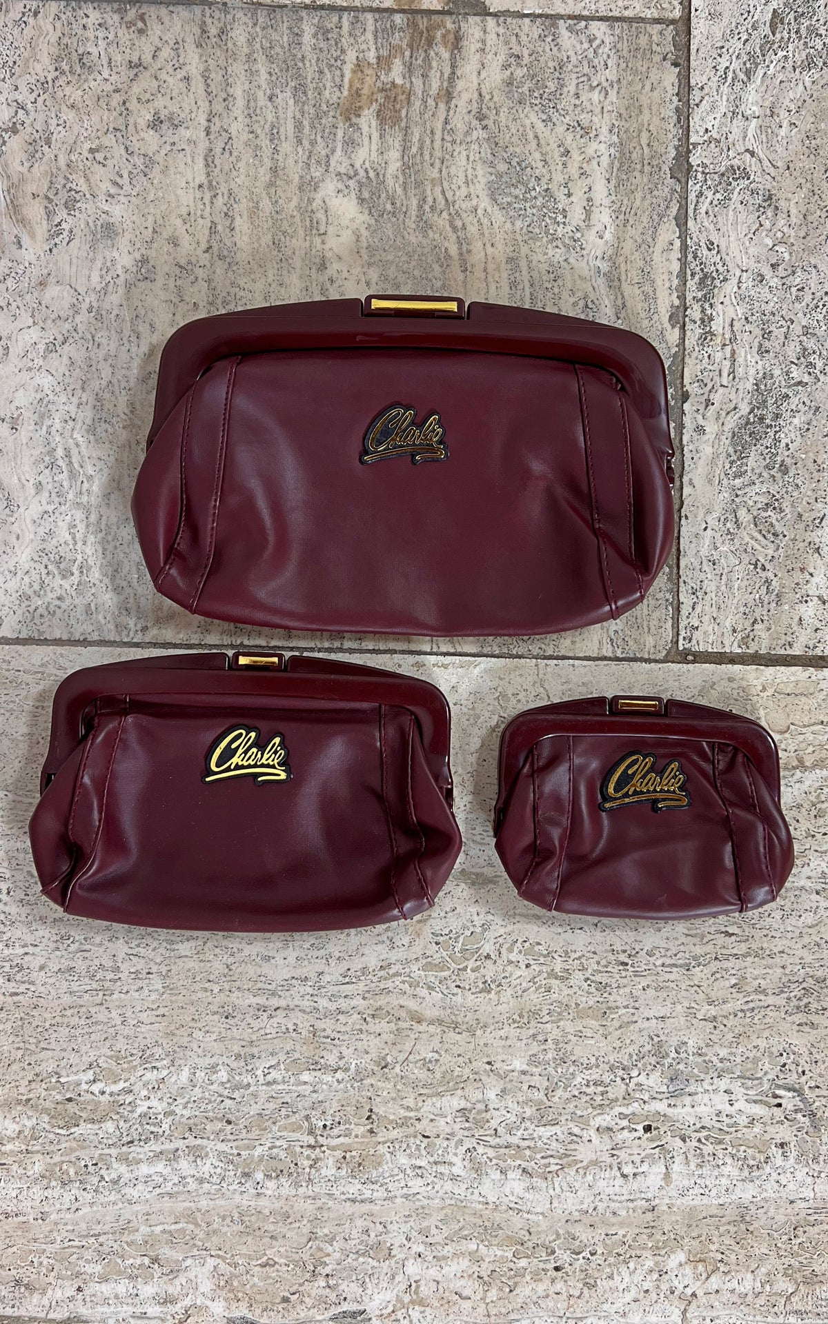 Vintage 70s Charlies Pouch Bag Set