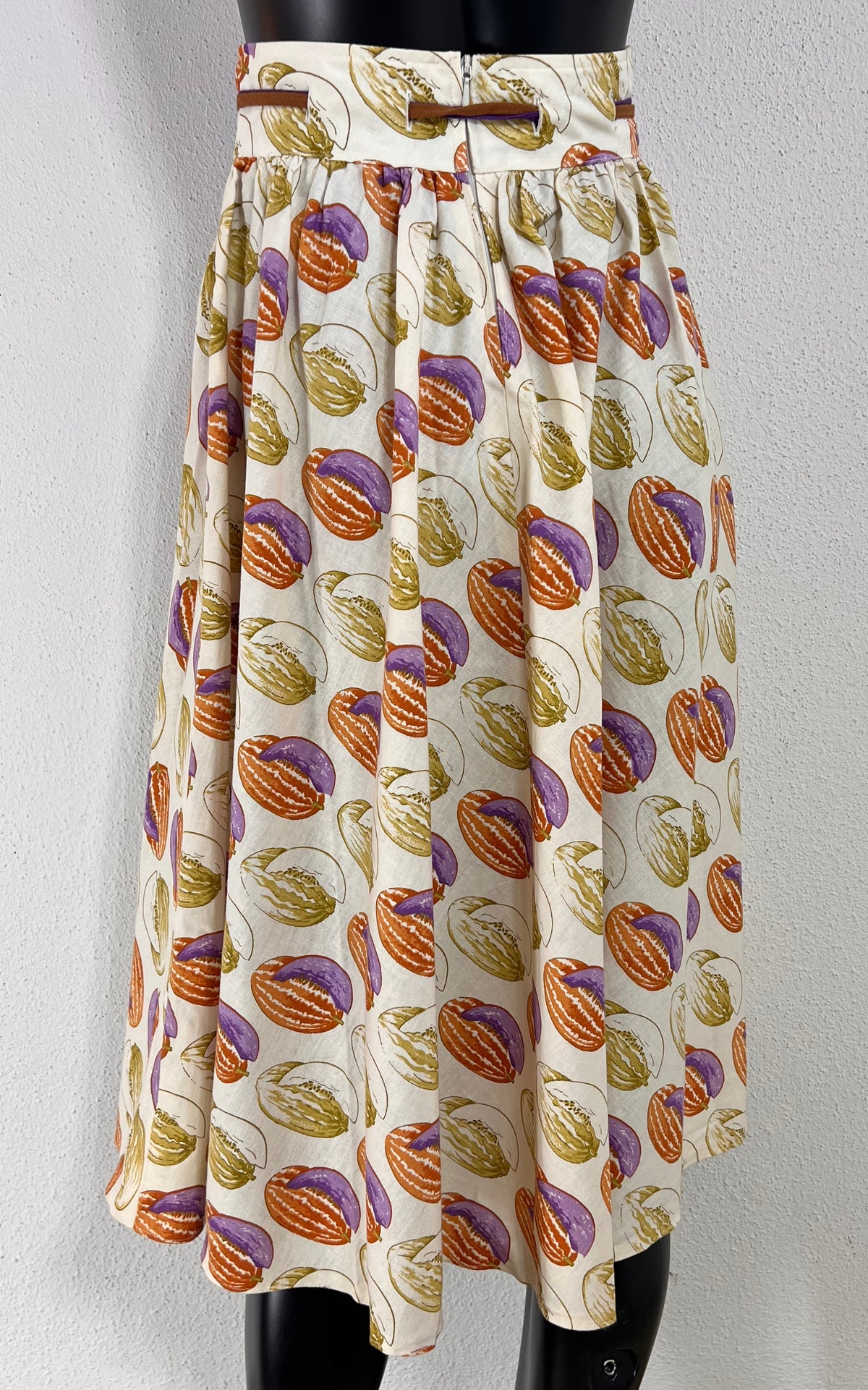 Vintage Lady Ascot Melon Print Skirt