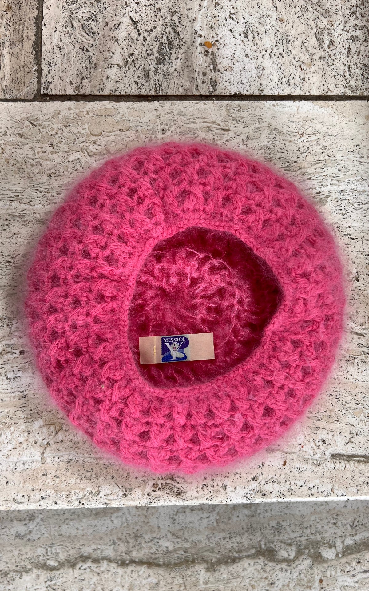 Vintage Yessica Pink Angora Blend Beret
