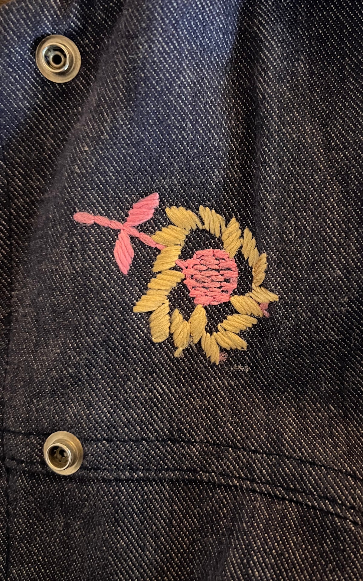 Vintage 70s Janette Rodin Denim Flower Set