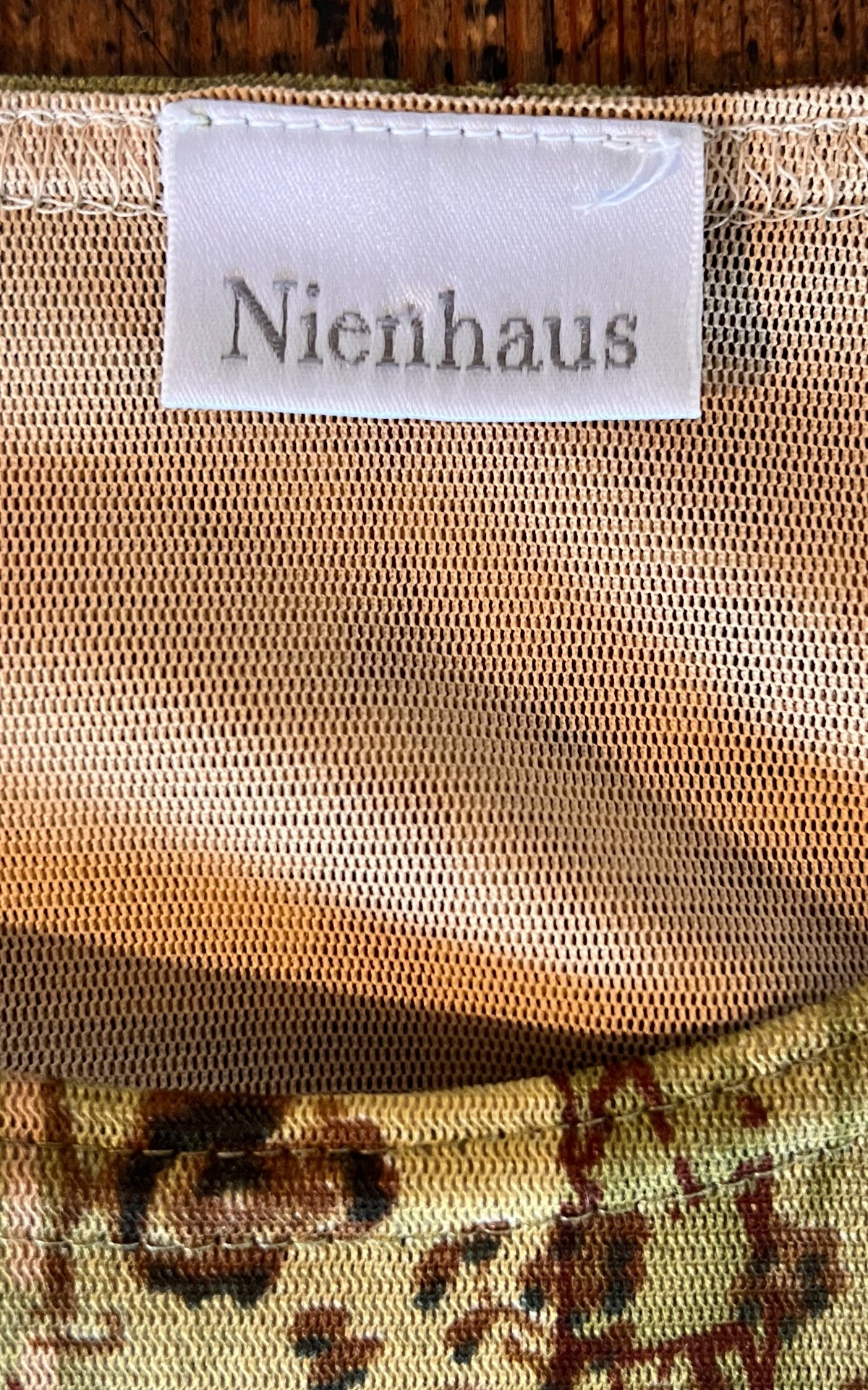 Vintage 90s Nienhaus Ornamental Print Mesh Shirt