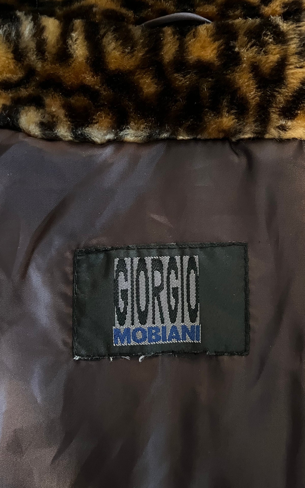 Vintage Giorgio Mobiani Leopard Print Faux Fur Coat