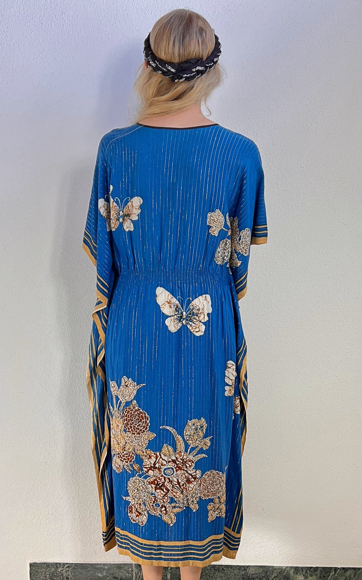 Vintage Lurex Butterfly Caftan Dress