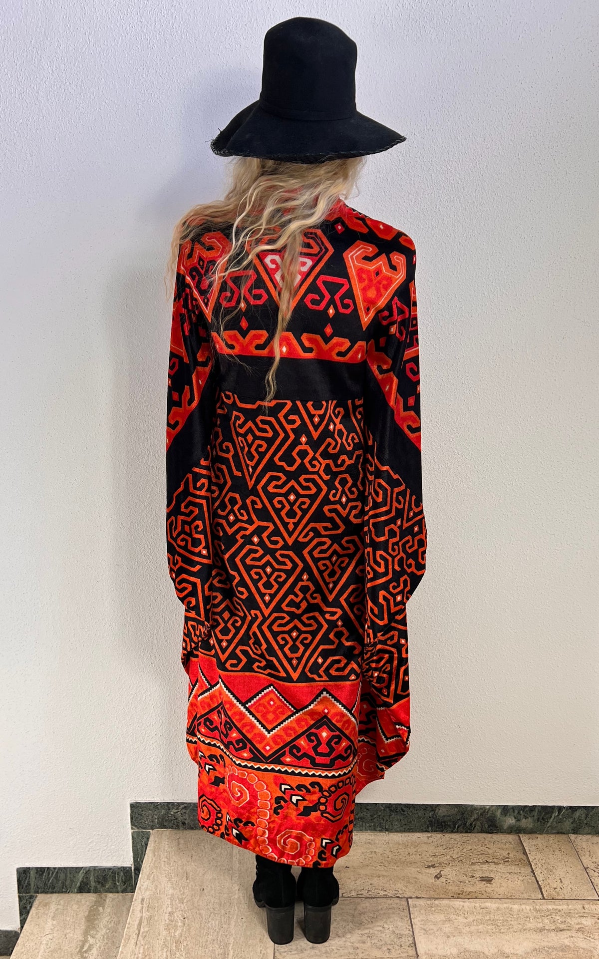 Vintage 60s Velvet Caftan Dress