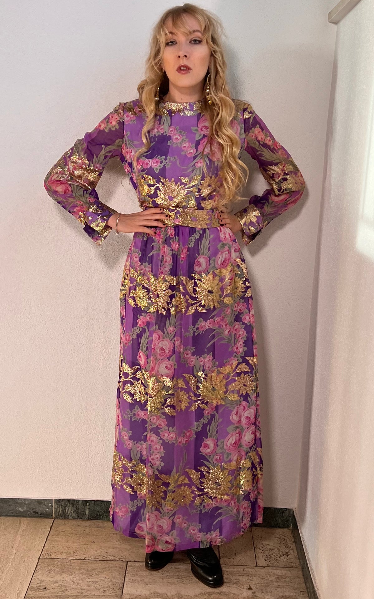 Vintage 70s Silk Dress