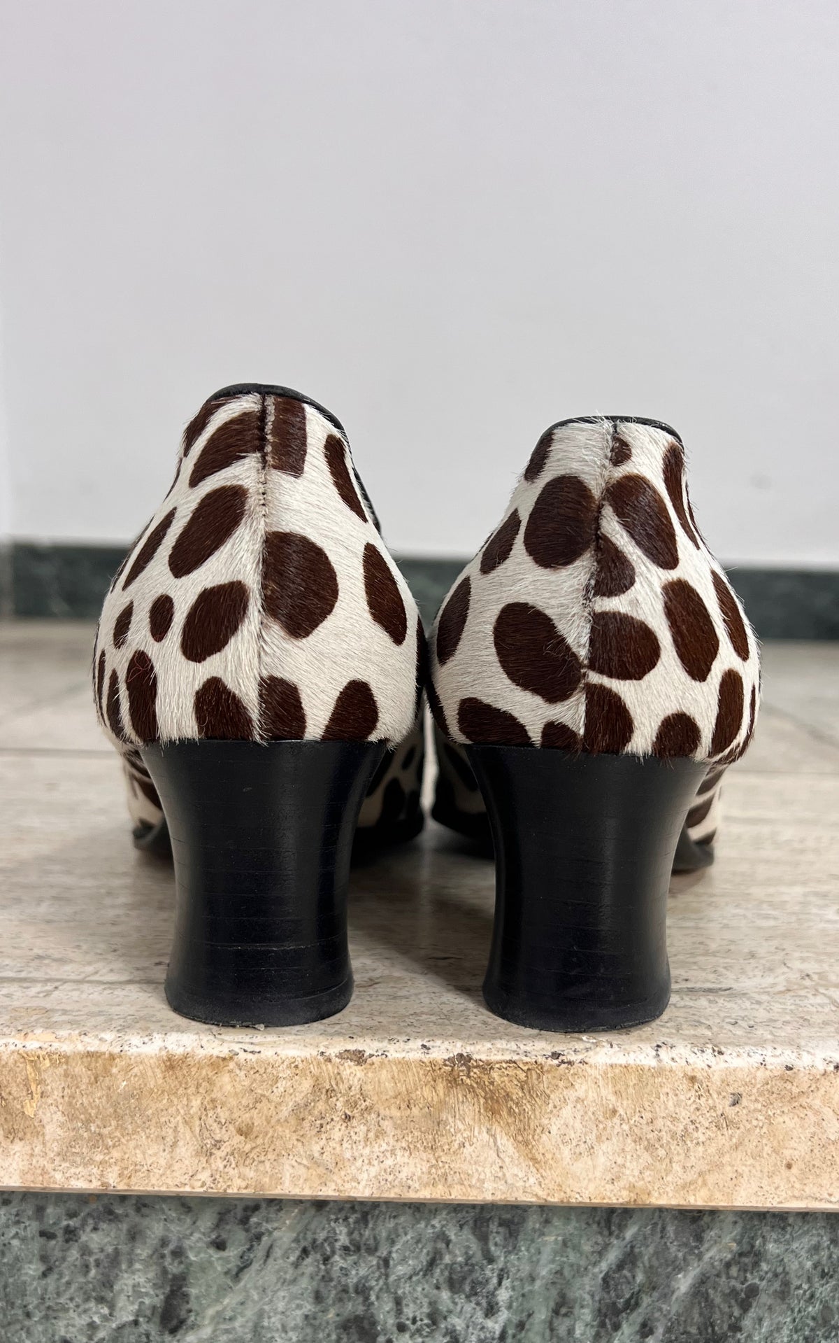Vintage Giorgio Moretto Pony Hair Mary Jane Heels 40